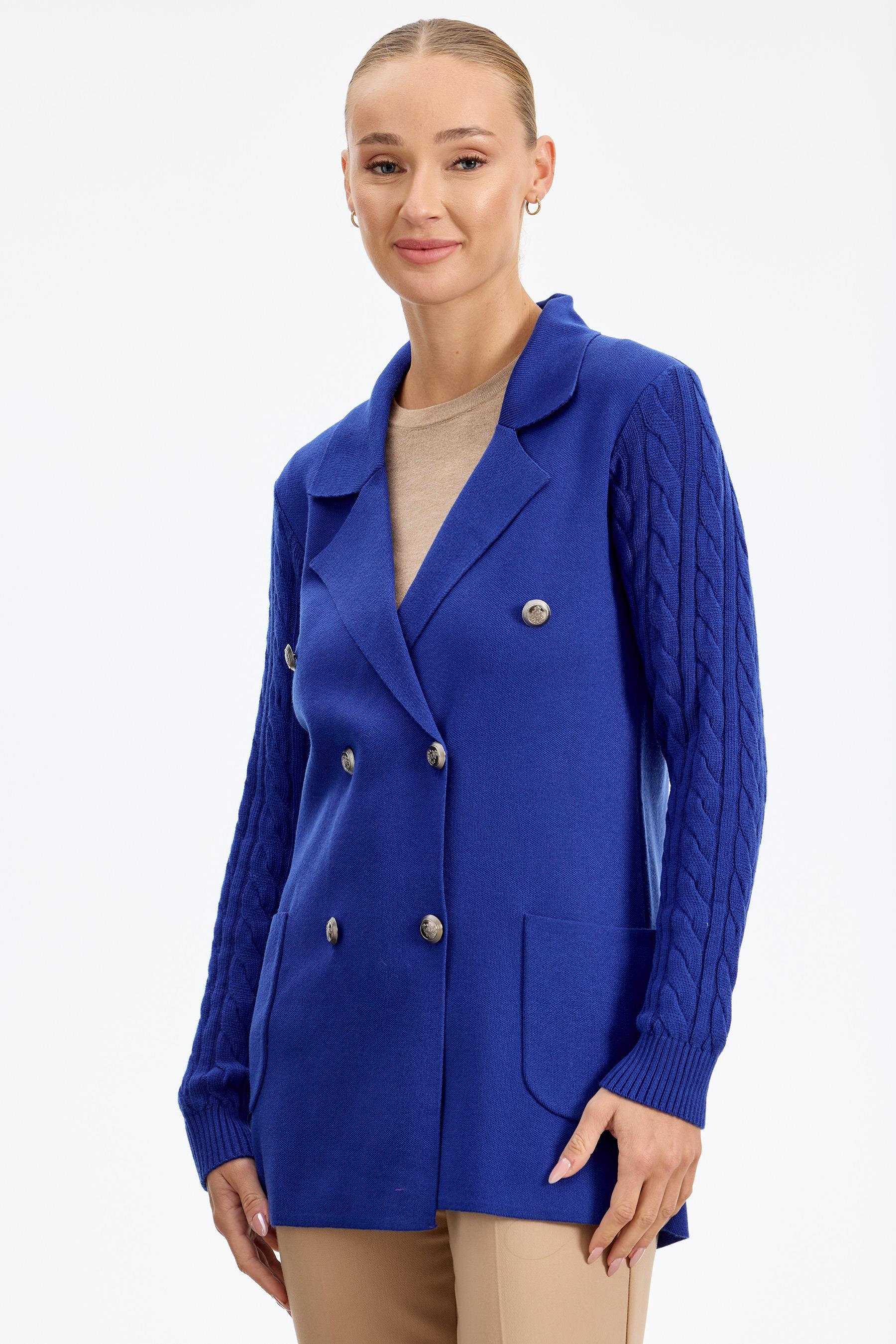 Kolları Saç Örgülü Triko Blazer Ceket SAKS