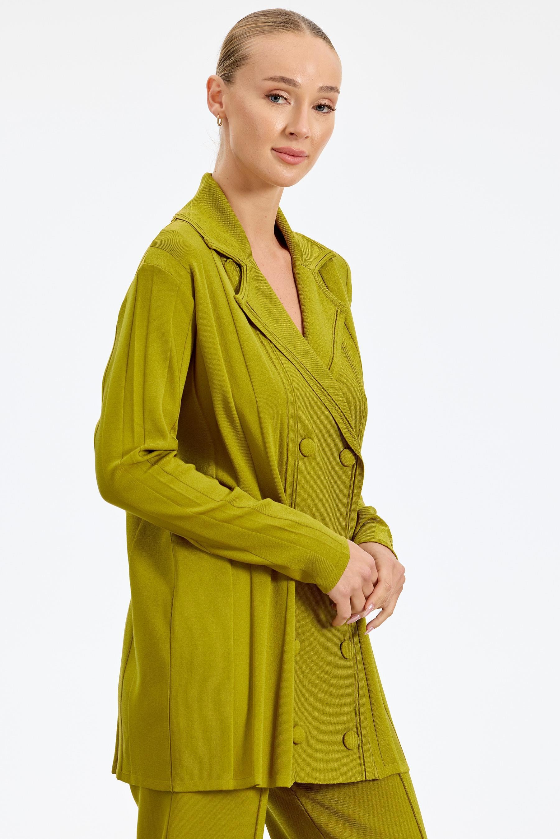 Kruvaze Düğmeli Rayon Takım ASİT