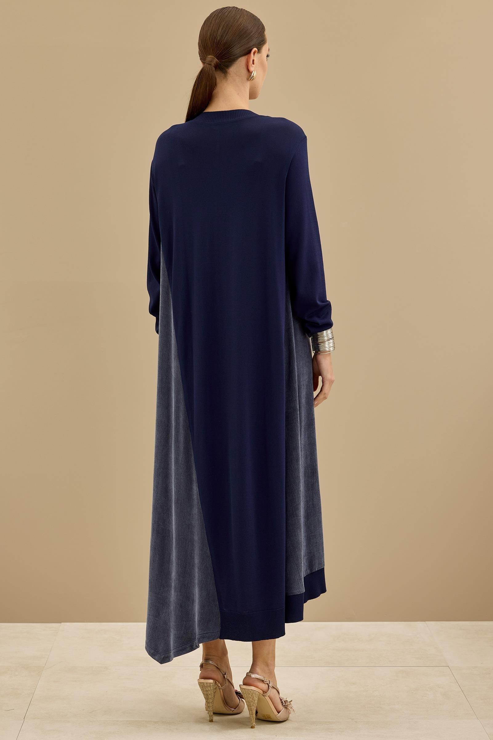 Kupra Ve Rayon Mixli Elbise LACİVERT