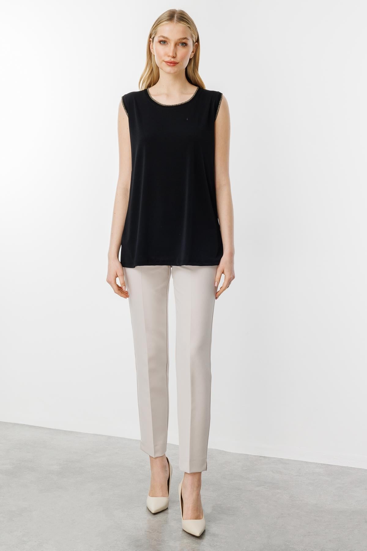 Mutlu Ertan Kadın Ribana Kombinli Basic Atlet Siyah 30337