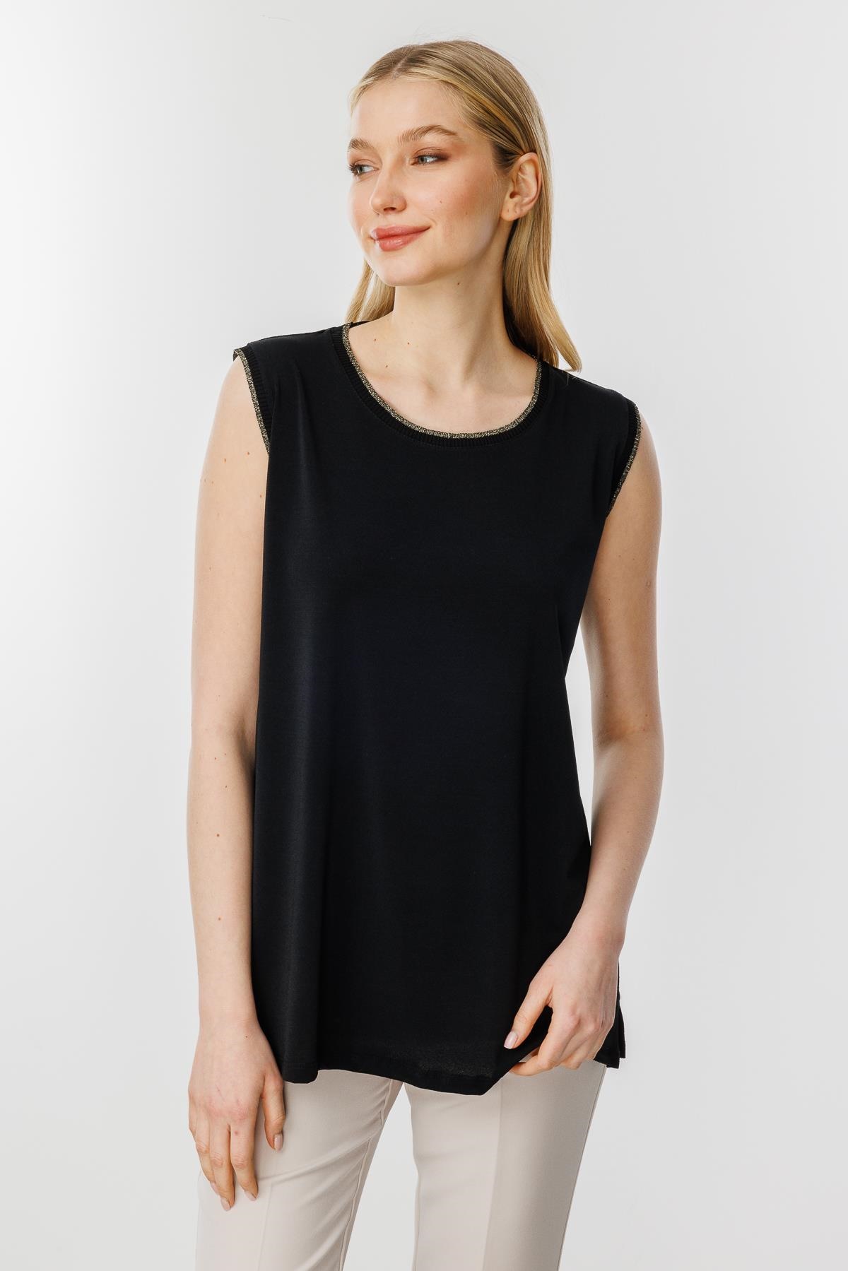 Mutlu Ertan Kadın Ribana Kombinli Basic Atlet Siyah 30337