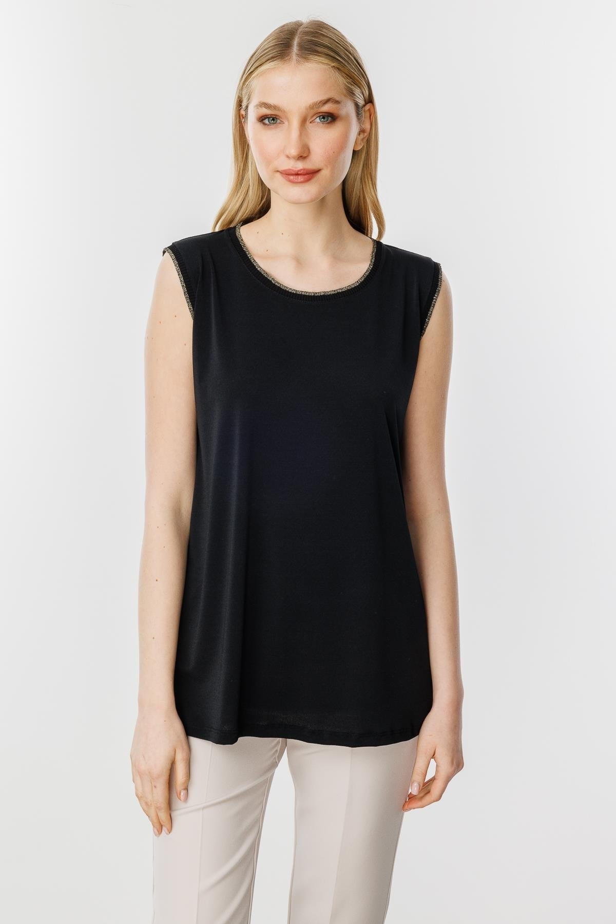 Mutlu Ertan Kadın Ribana Kombinli Basic Atlet Siyah 30337