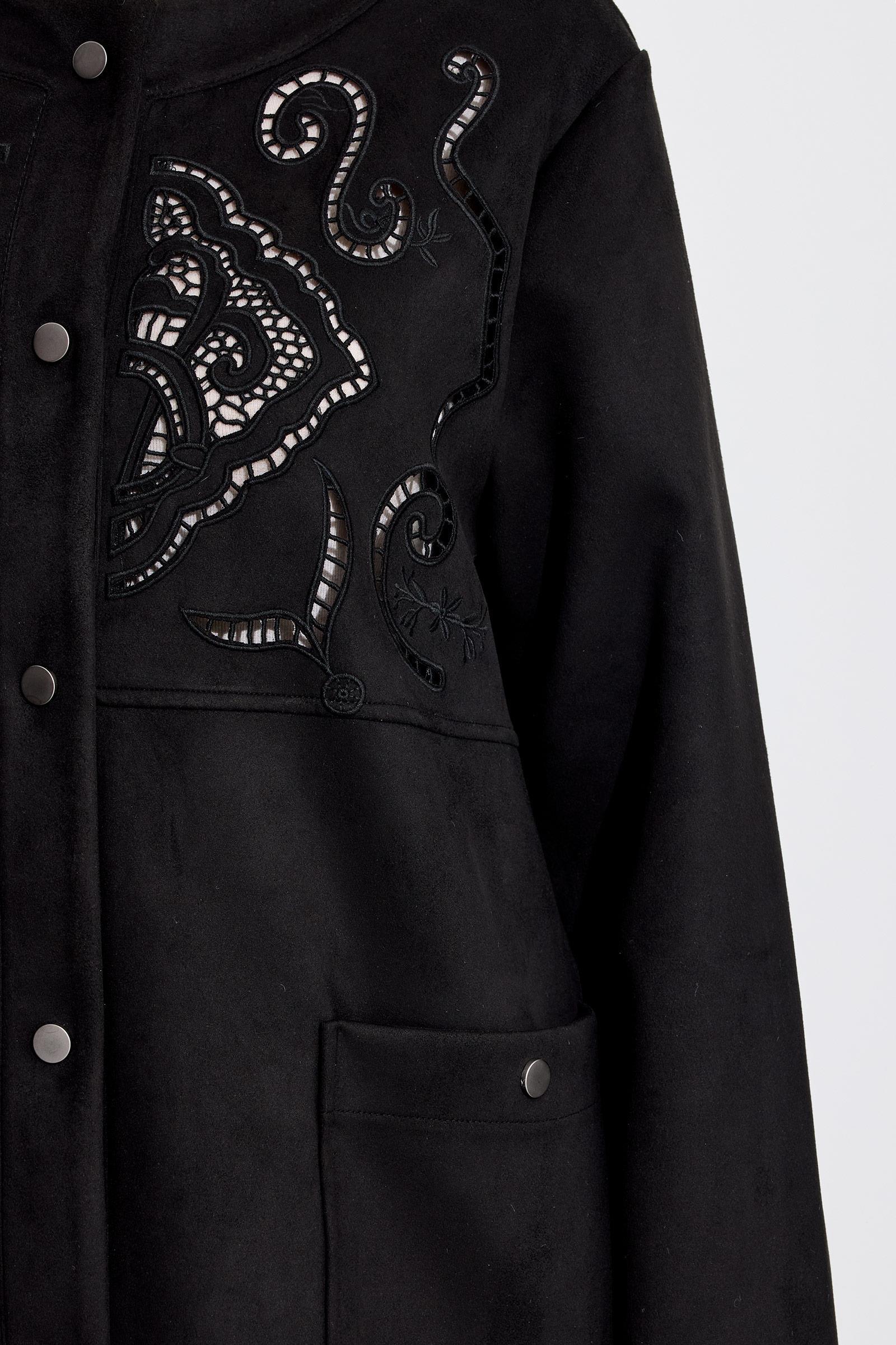 Nakış Detaylı Süet Kap SİYAH