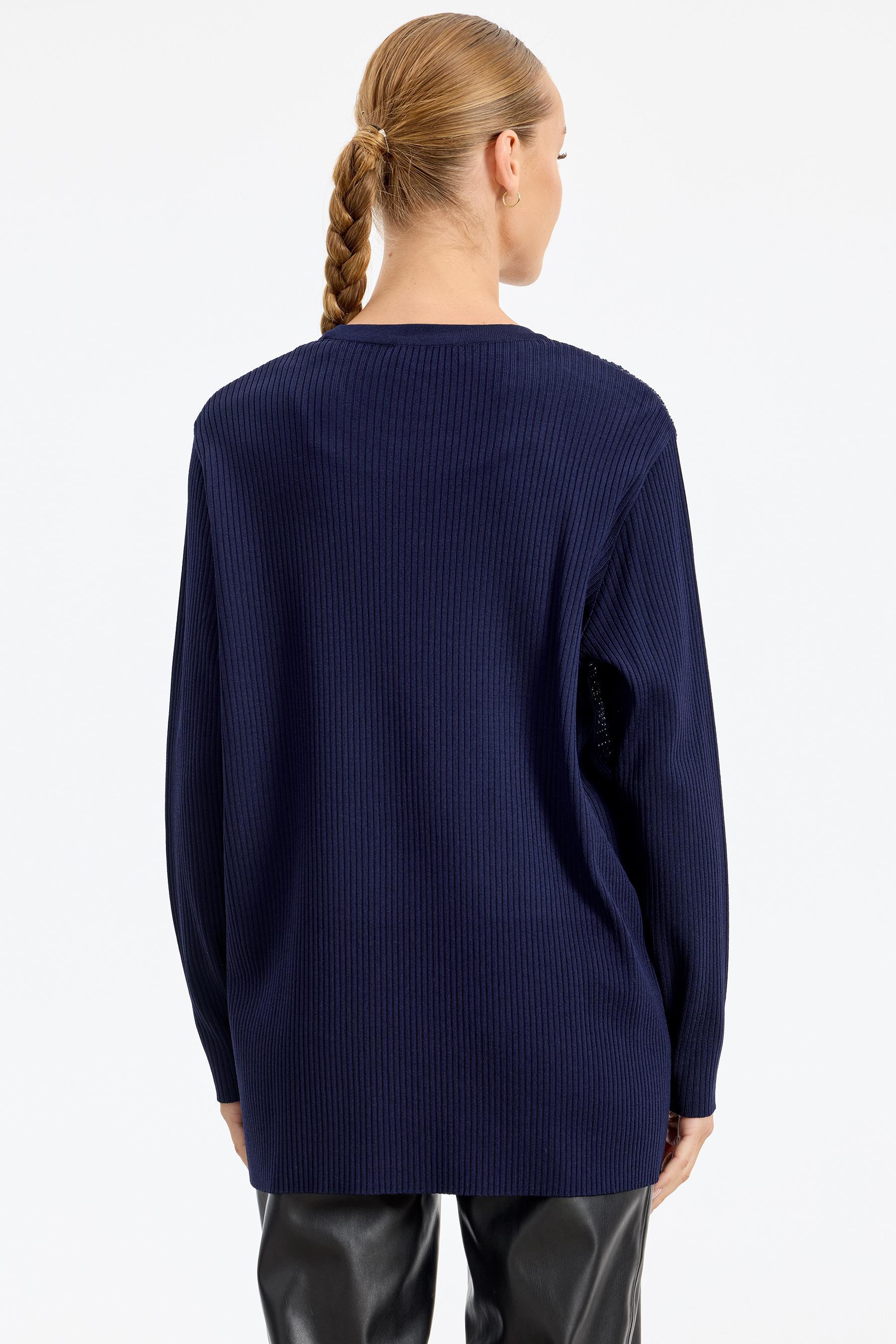 Önü Taş Baskı Rayon Tunik LACİVERT