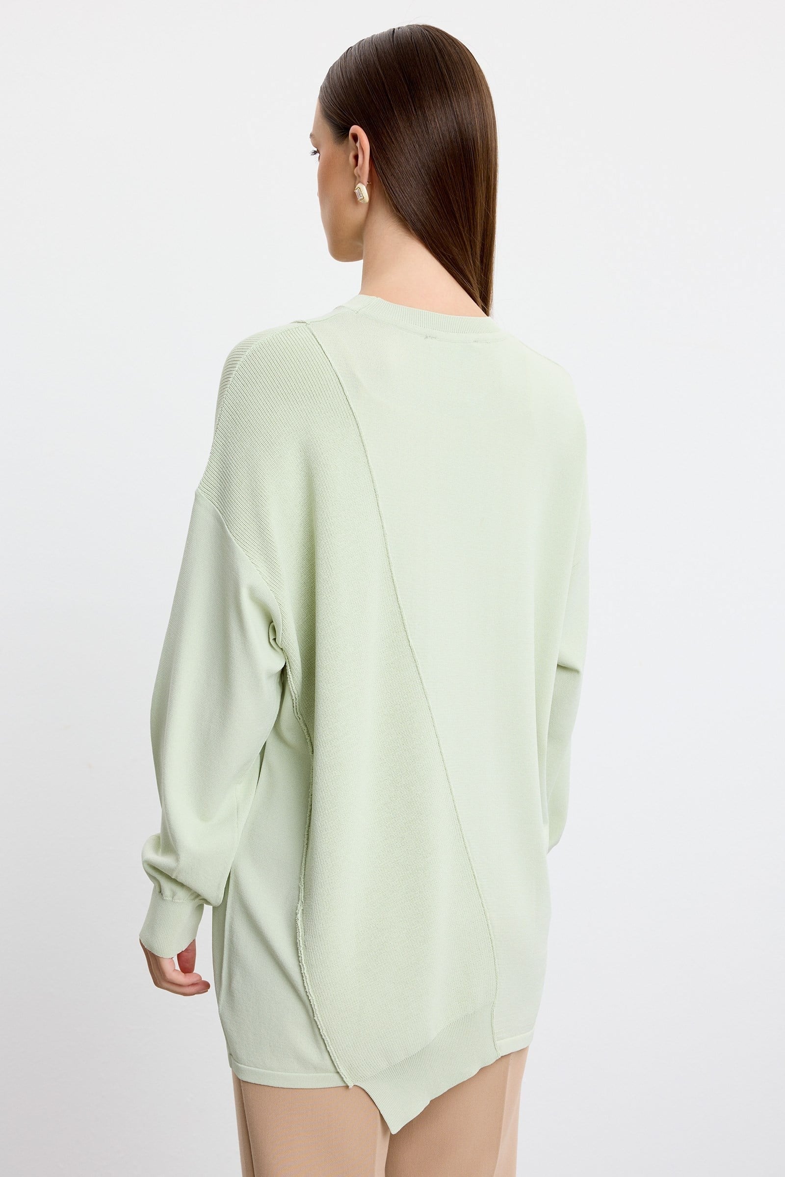 Örgü Detaylı Rayon Tunik MİNT YEŞİLİ
