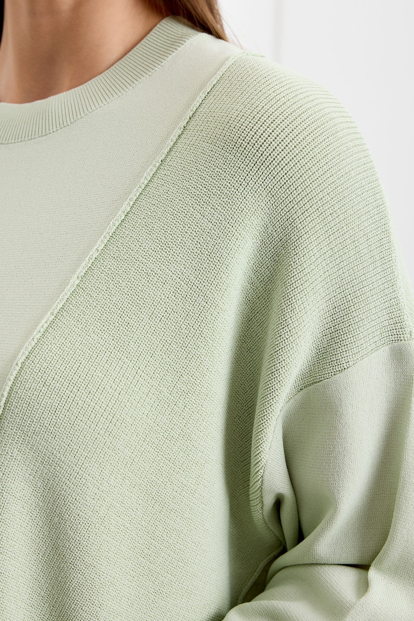 Örgü Detaylı Rayon Tunik MİNT YEŞİLİ