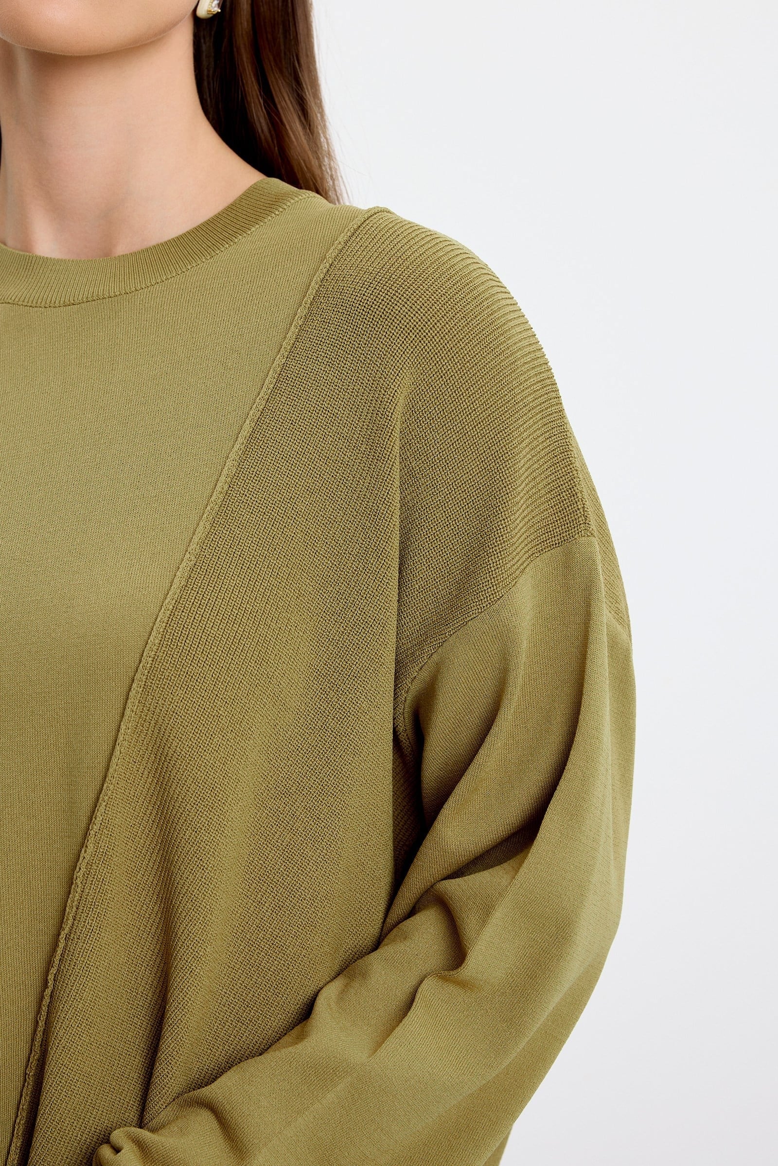 Örgü Detaylı Rayon Tunik OLİVE