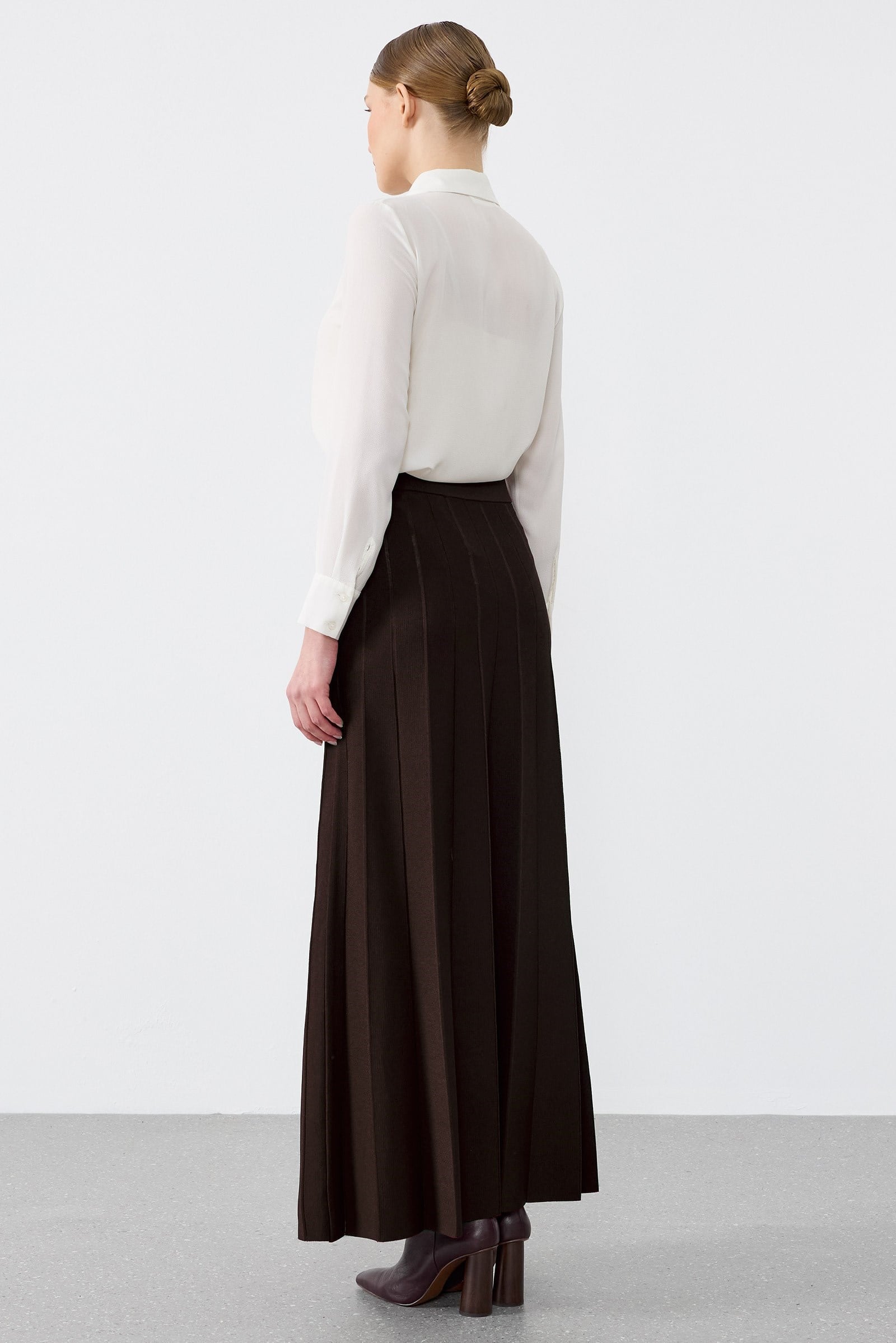 Pliseli Rayon Etek KAHVE