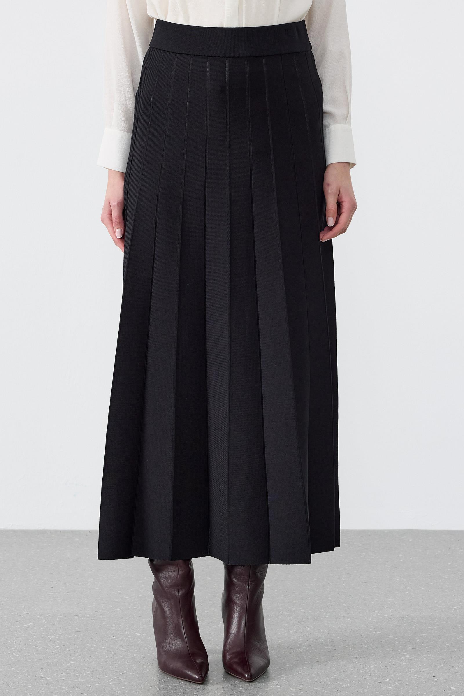 Pliseli Rayon Etek SİYAH