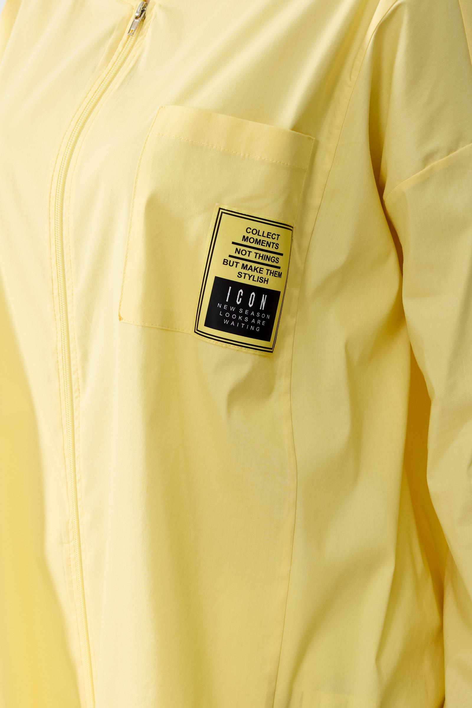 Ribanaları Çizgili Cebi Aksesuarlı Fermuarlı Gömlek SARI