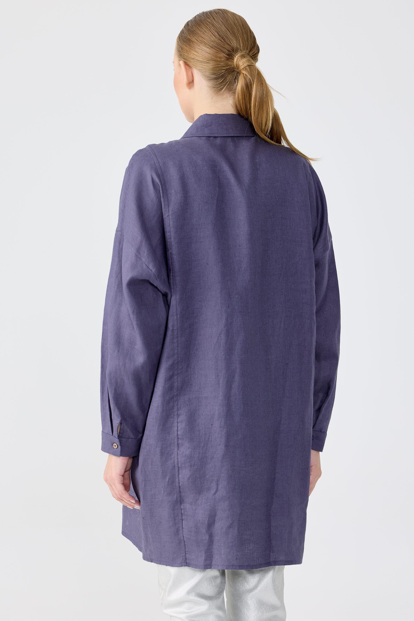 Robası İşlemeli Gömlek İNDİGO