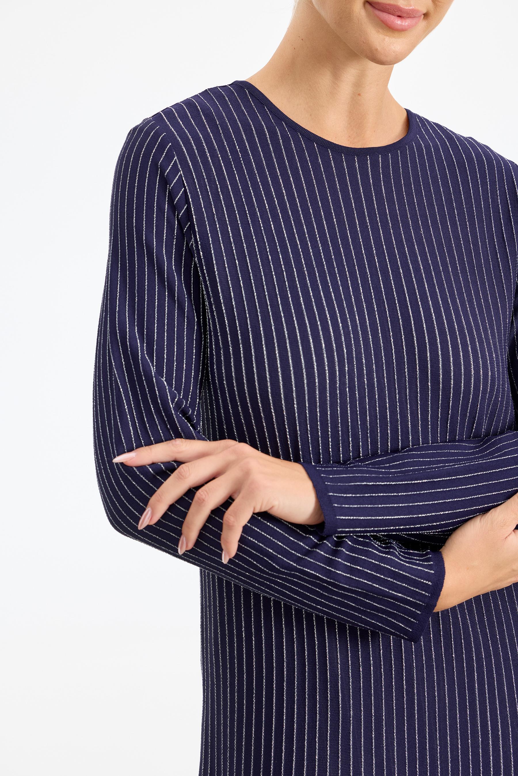 Simli Rayon Elbise NAVY