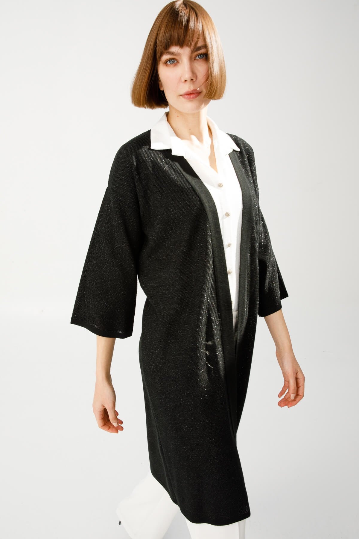 Simli Truvakar Kol Hırka-Siyah