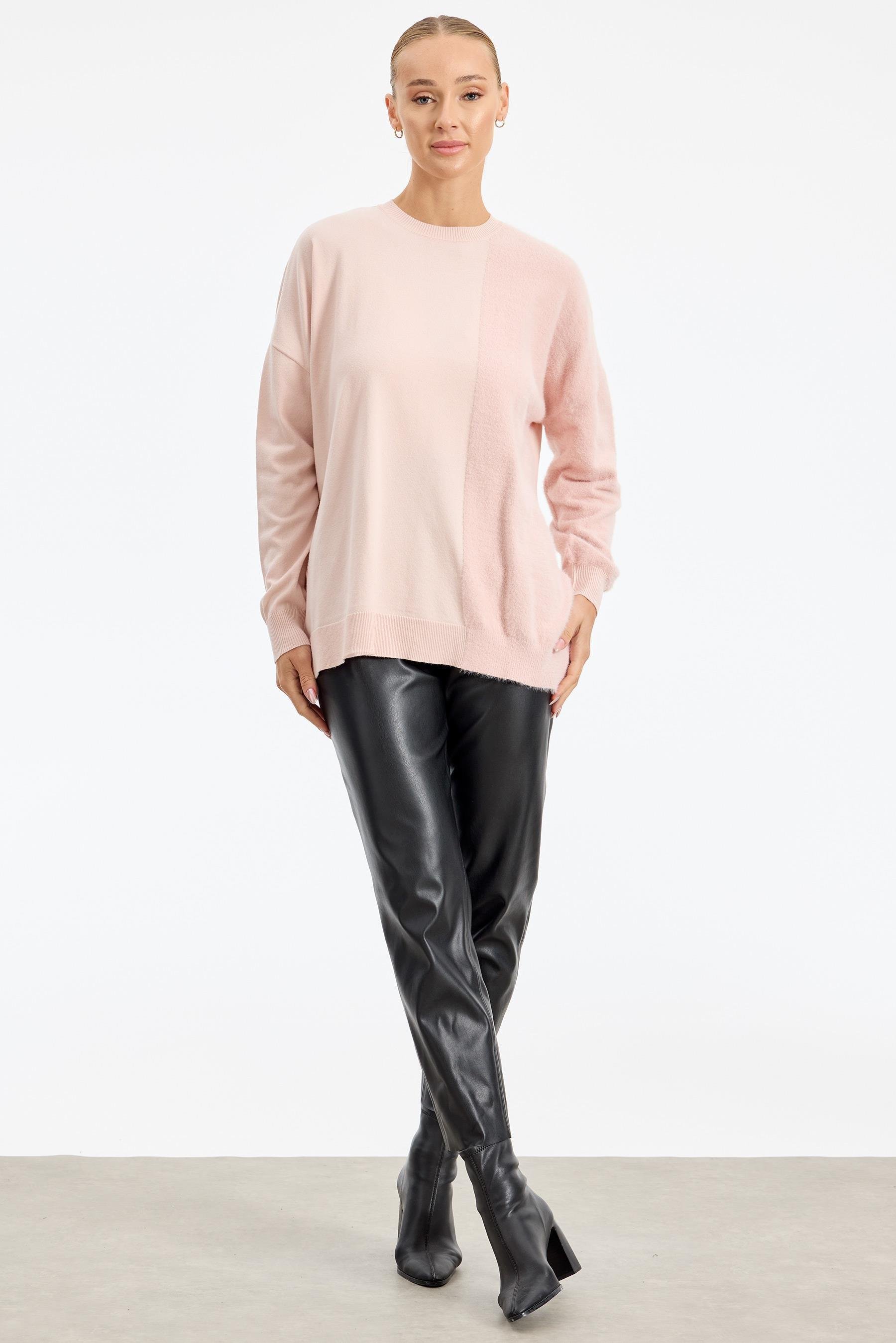 Sol Tarafı Mink Detaylı Tunik PEMBE