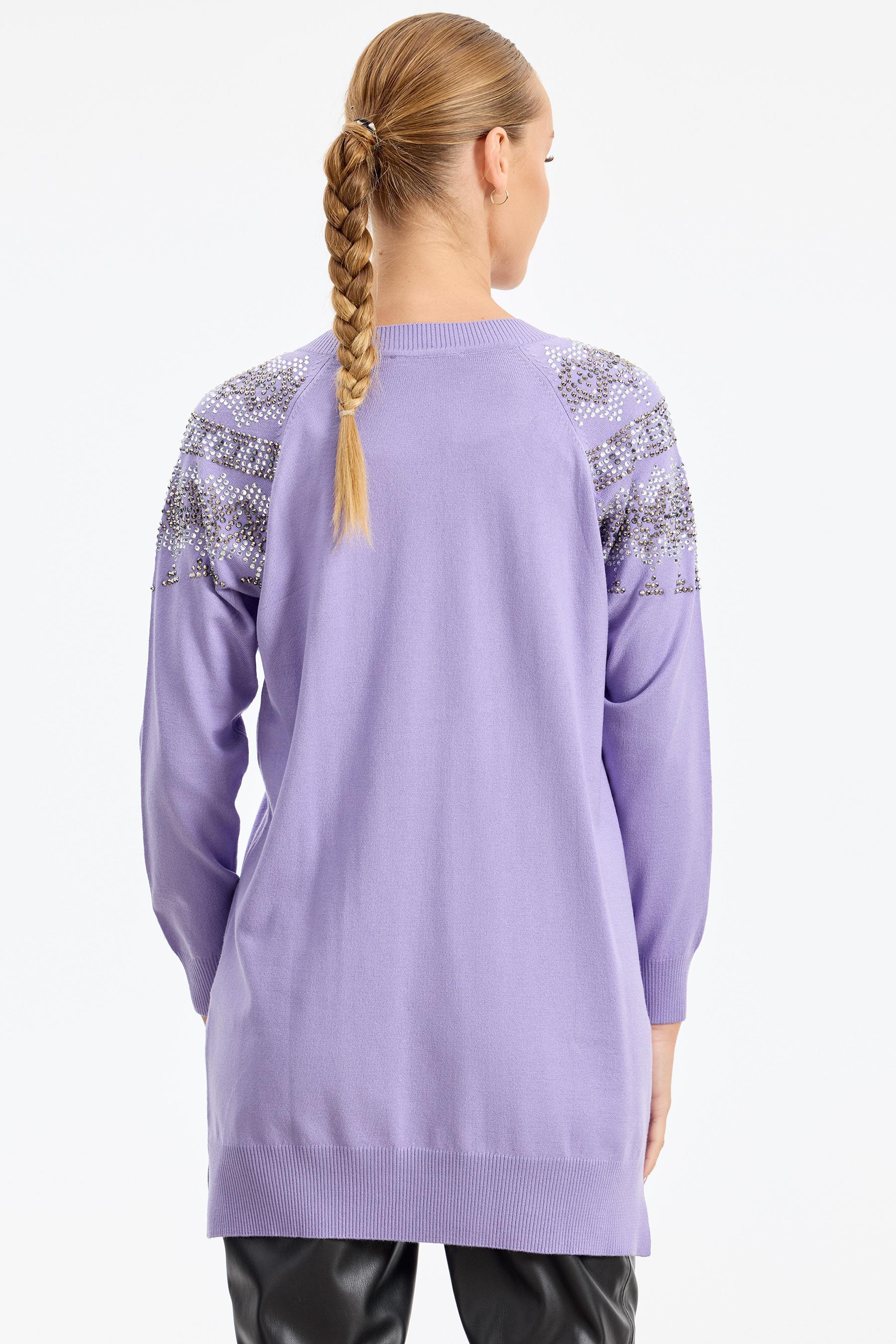 Taş Detaylı Tunik LİLA