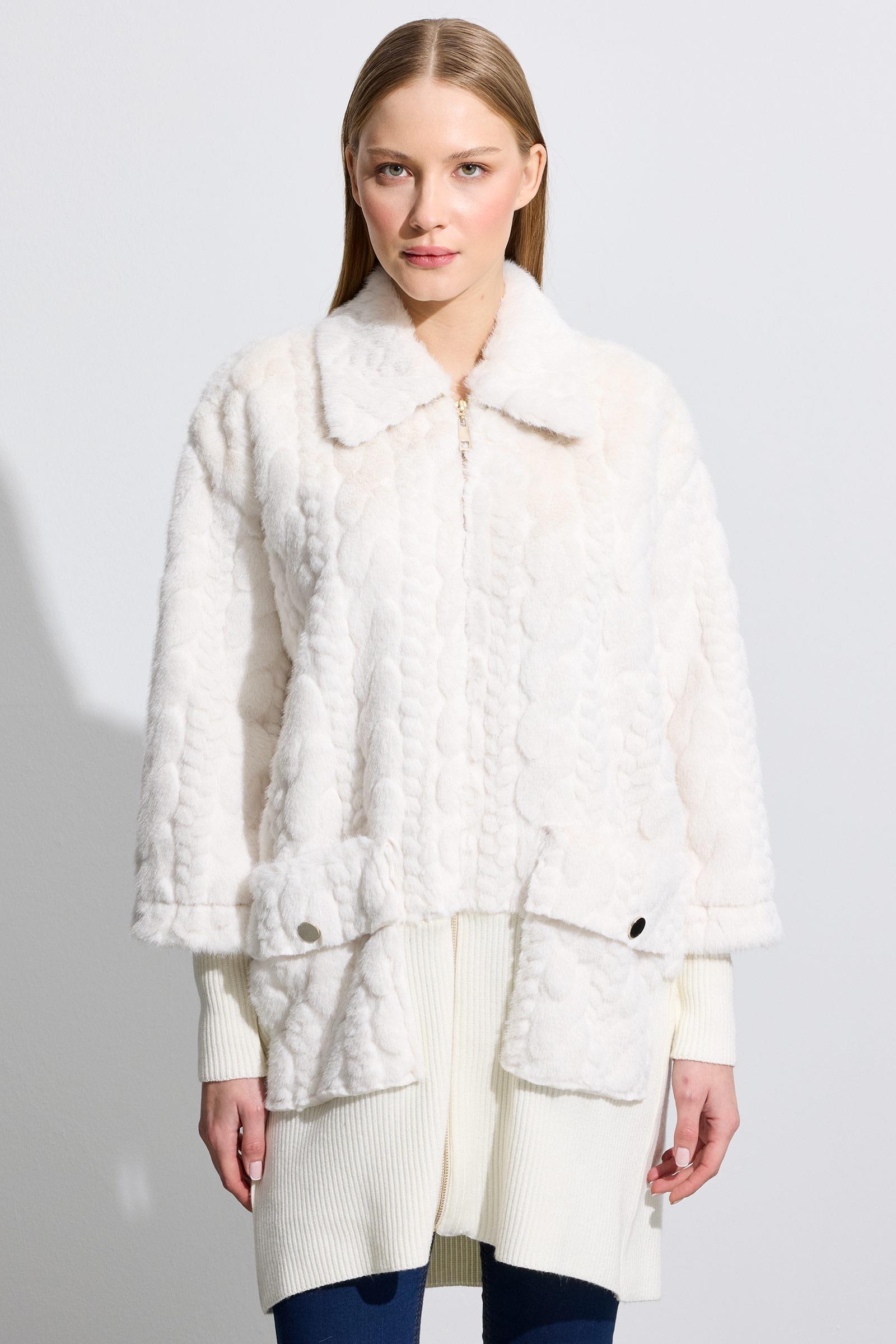 Triko Ve Saç Örgü Kombinli Kaban EKRU