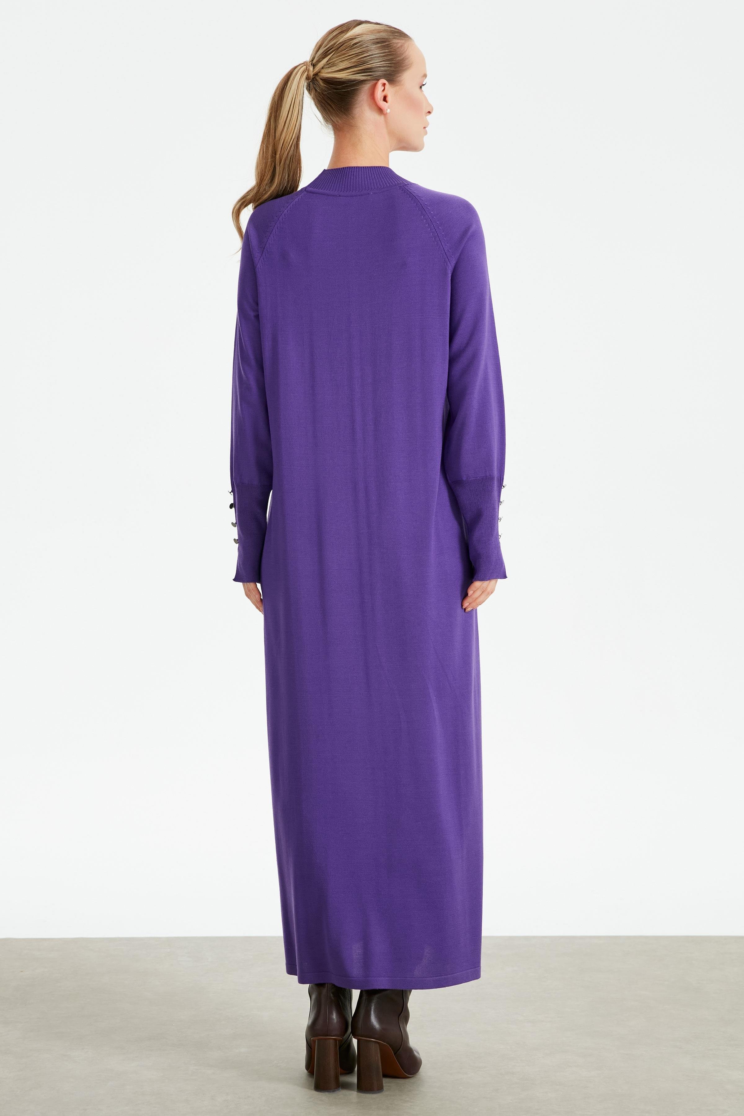 Yarım Balıkçı Basic Triko Elbise MOR