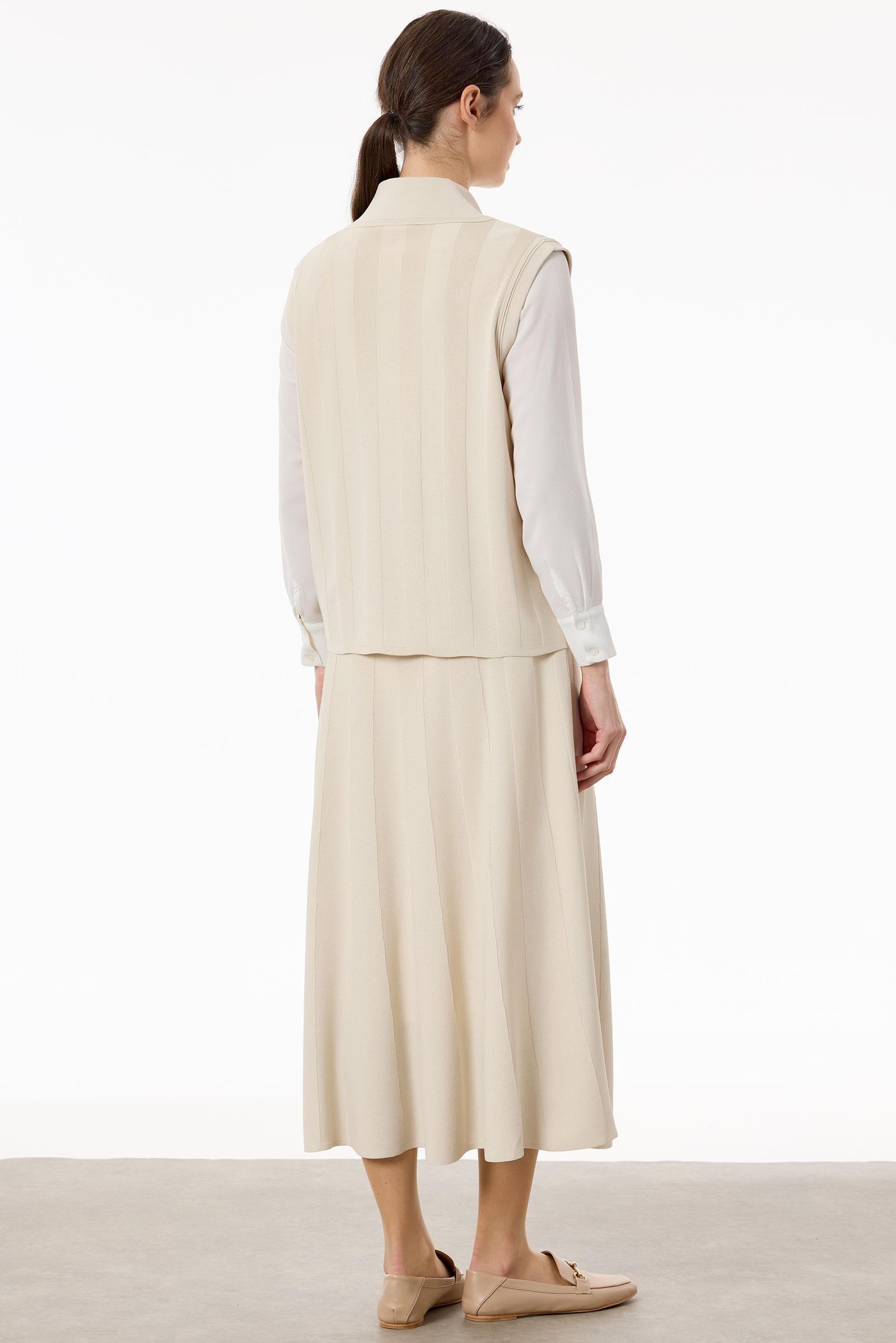 Yelekli Etekli Rayon Takım BEJ