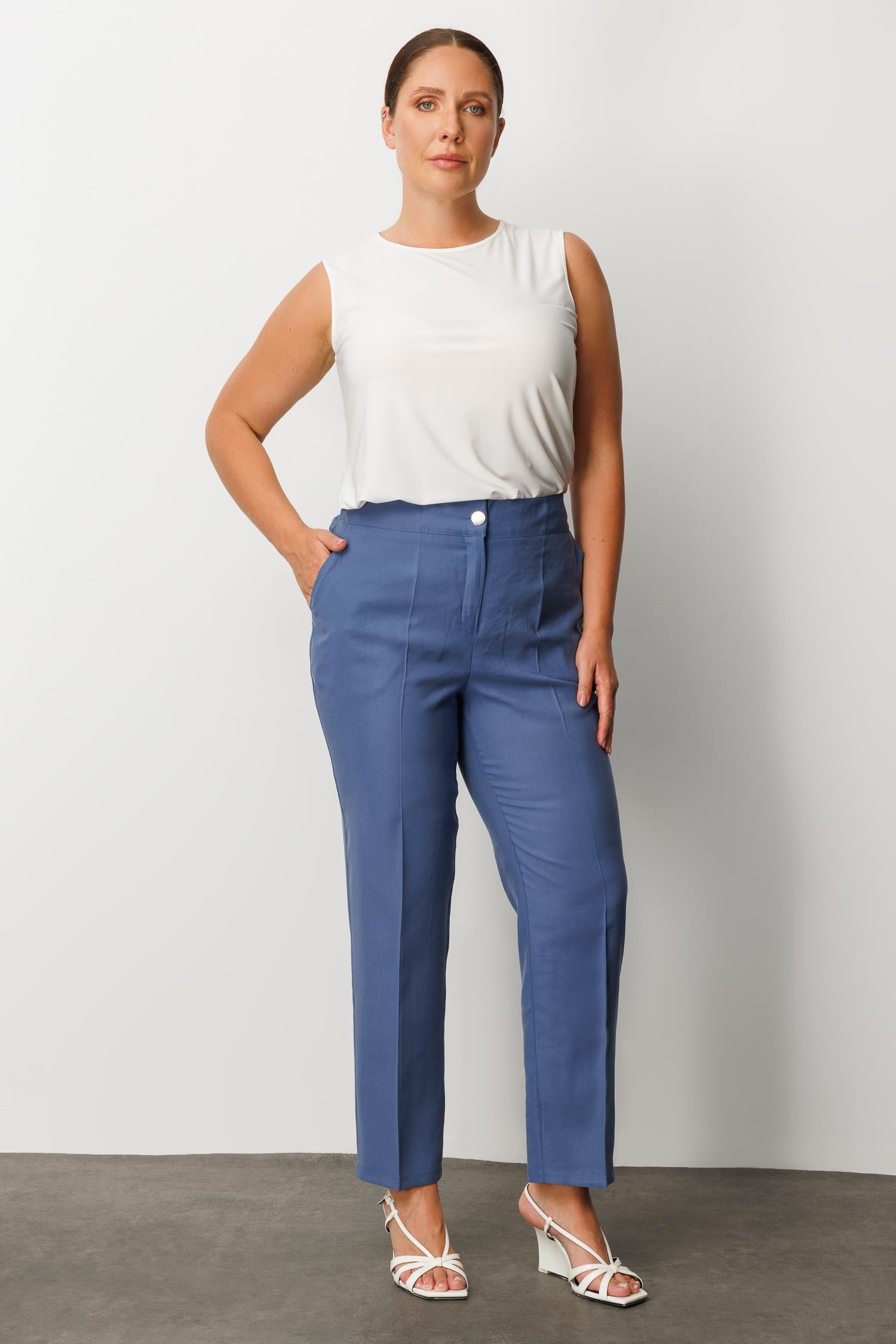 Modailgi  Arka Beli Lastikli Pantolon - 40235 İndigo