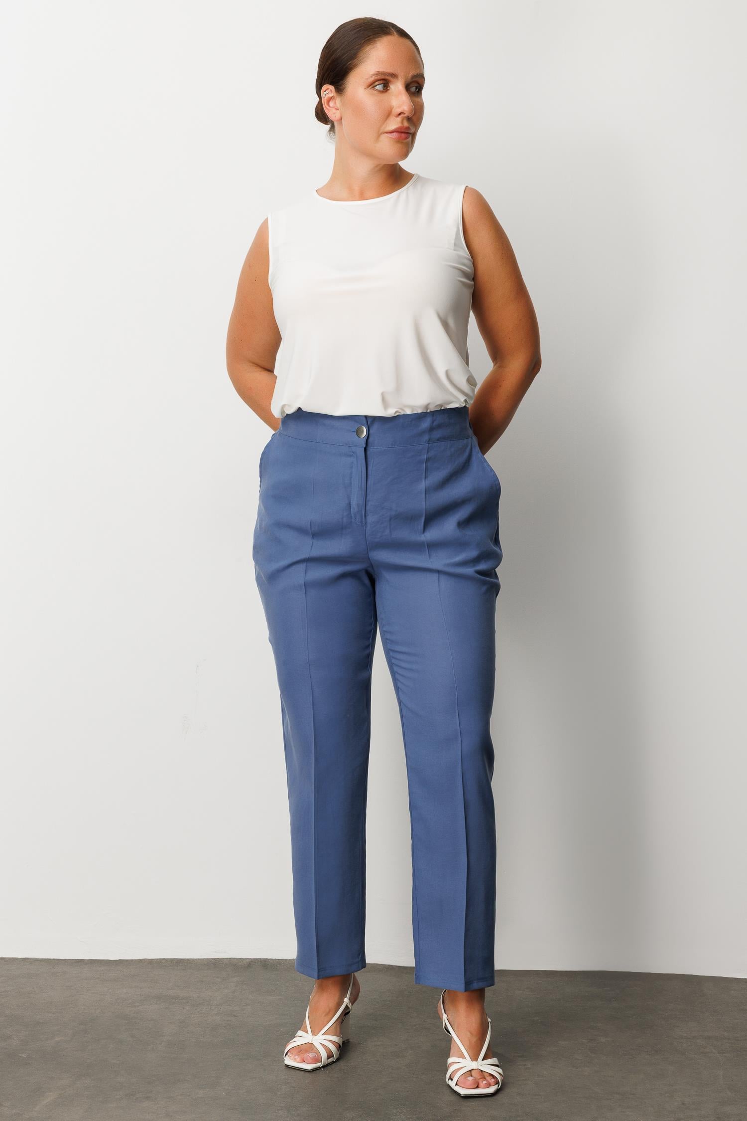 Modailgi  Arka Beli Lastikli Pantolon - 40235 İndigo