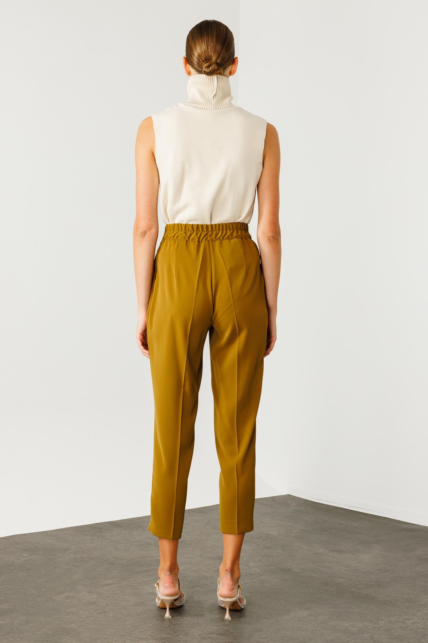 Modailgi  Arka Kemeri Lastikli Yan Cep Pantolon - 7068 Olive