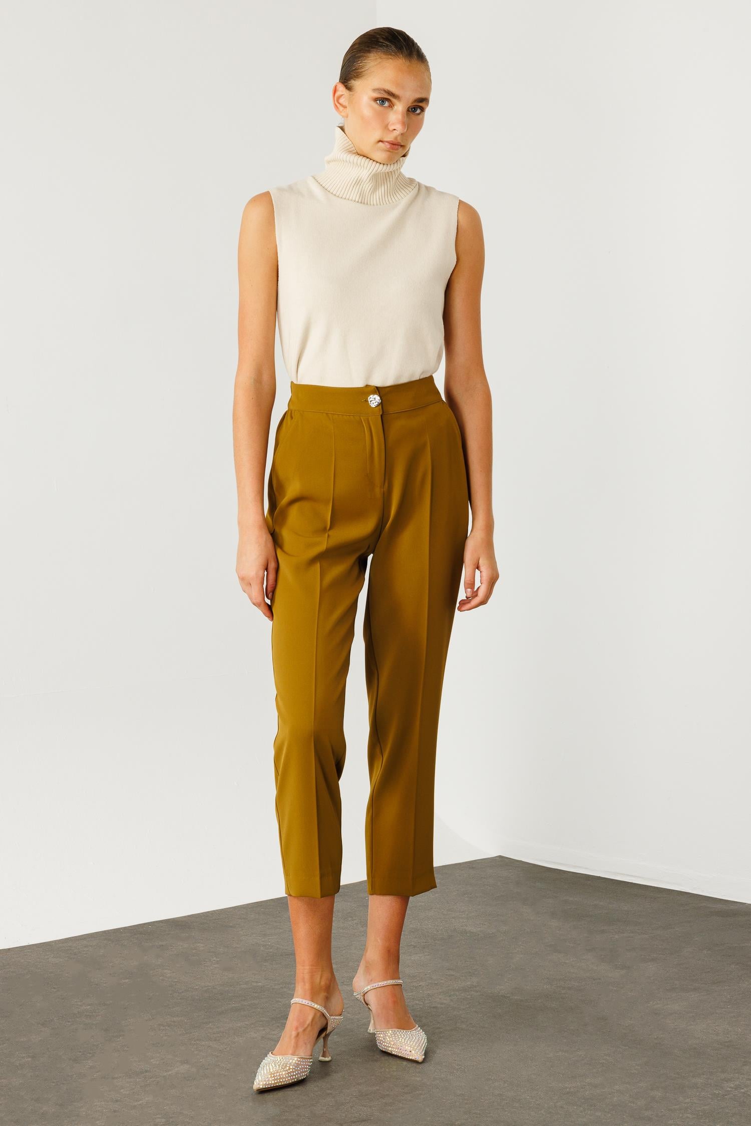 Modailgi  Arka Kemeri Lastikli Yan Cep Pantolon - 7068 Olive