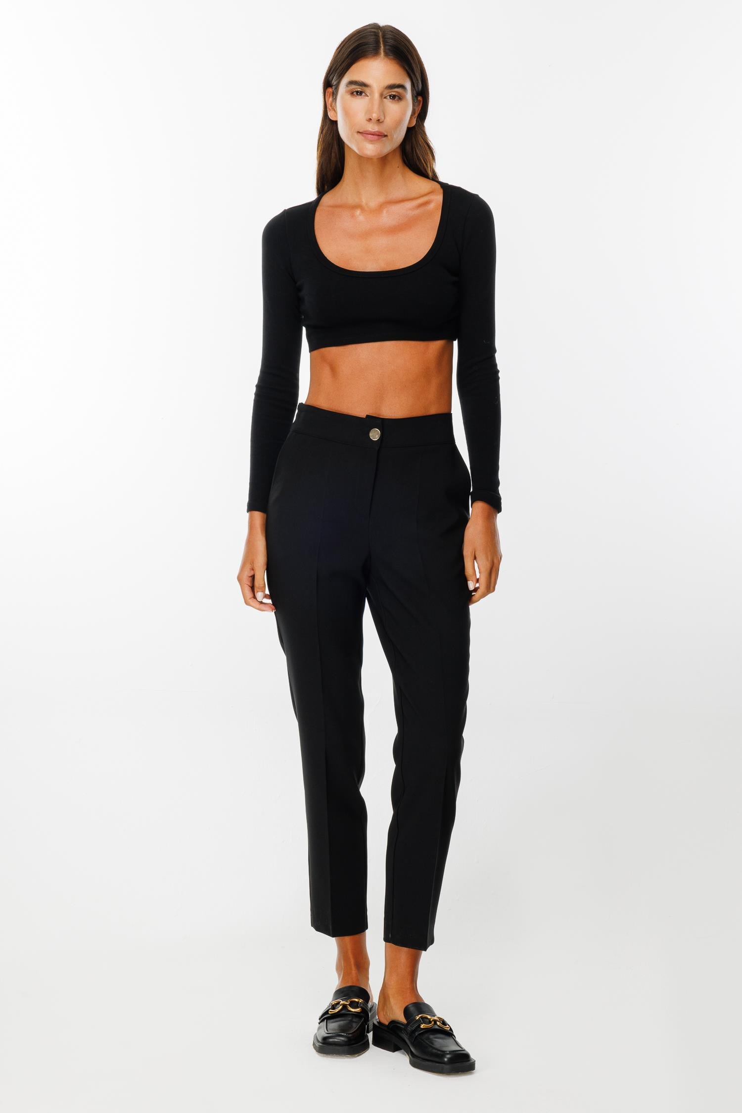 Modailgi  Arka Kemeri Lastikli Yandan Cepli Pantolon - 7057 Siyah