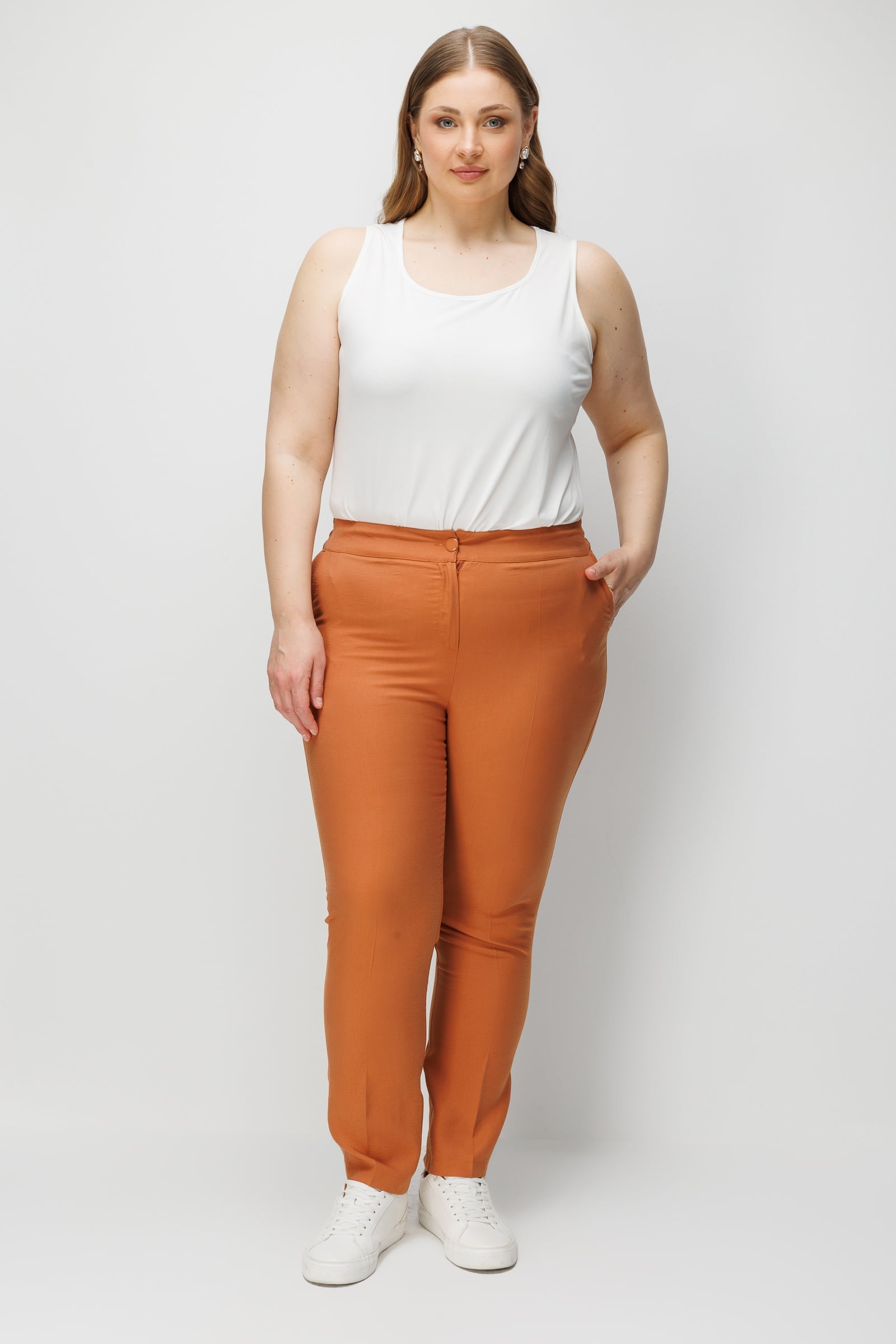 Modailgi  Bel Arkası Lastikli Boru Paça Pantolon - 40369,40370,40371 Tarçın