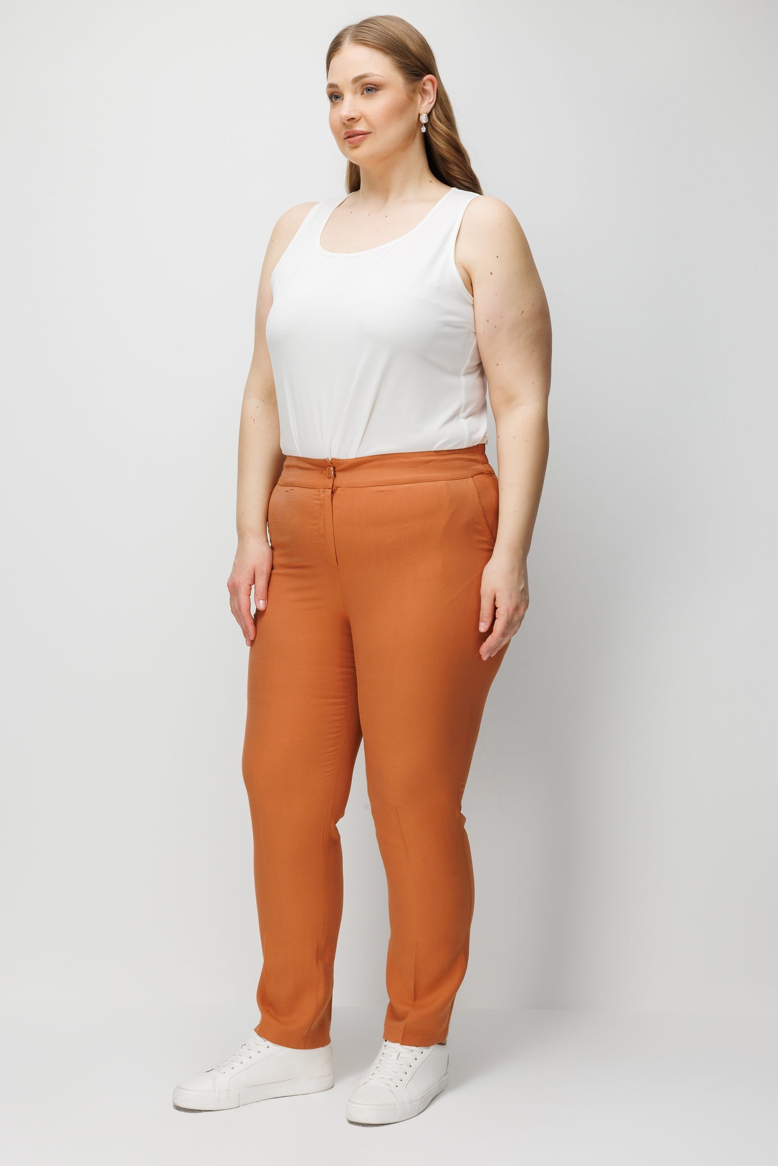 Modailgi  Bel Arkası Lastikli Boru Paça Pantolon - 40369,40370,40371 Tarçın