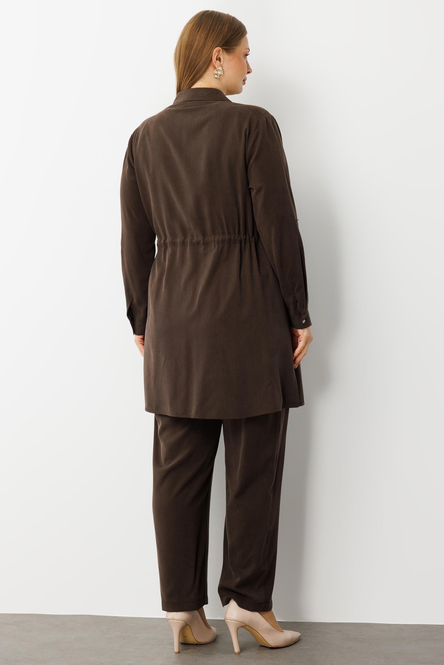 Modailgi  Beli Lastikli Rahat Kesim Pantolon - 40300,40301,40302 Kahve