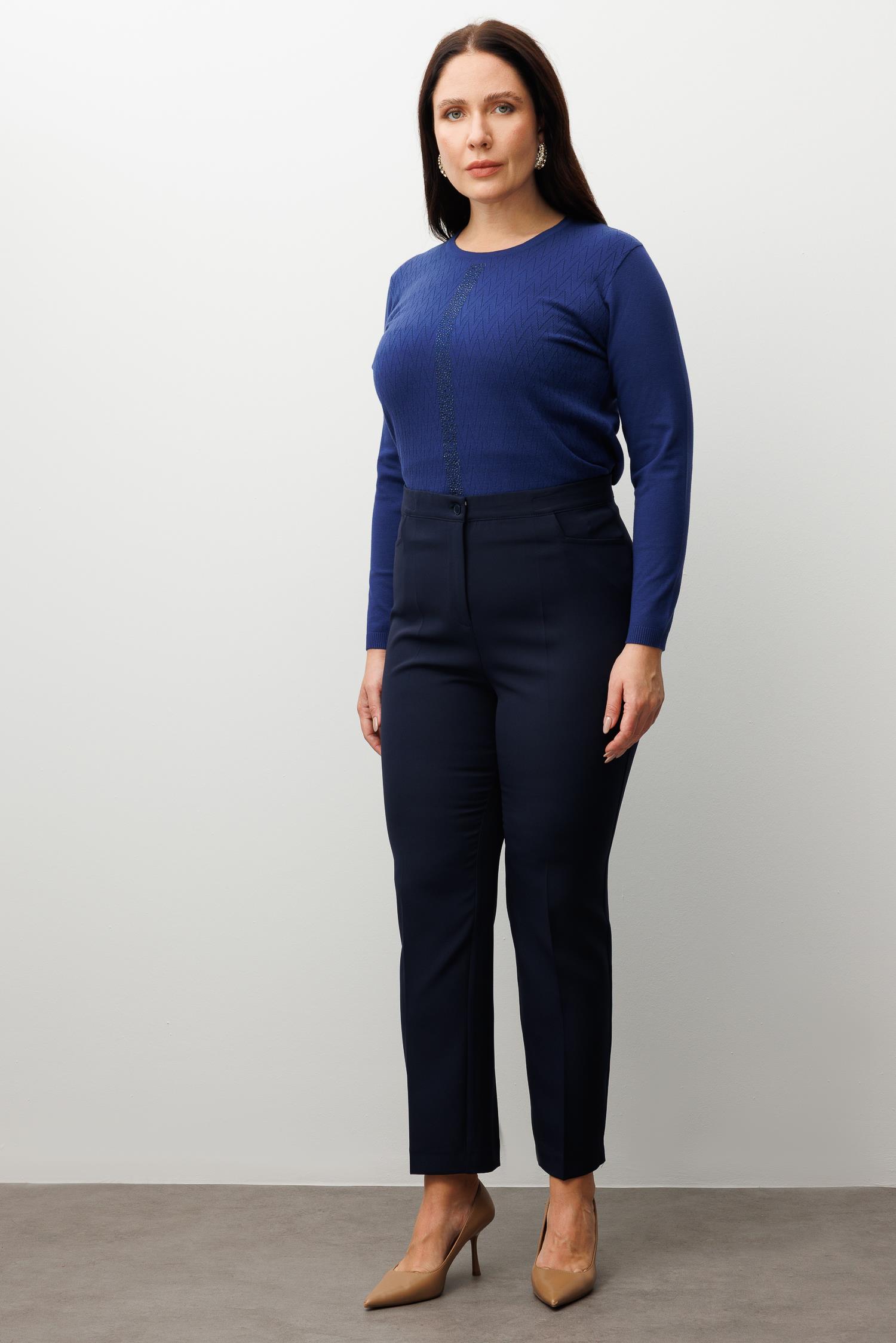 Modailgi  Beli Lastikli Yan Cep Pantolon Lacivert