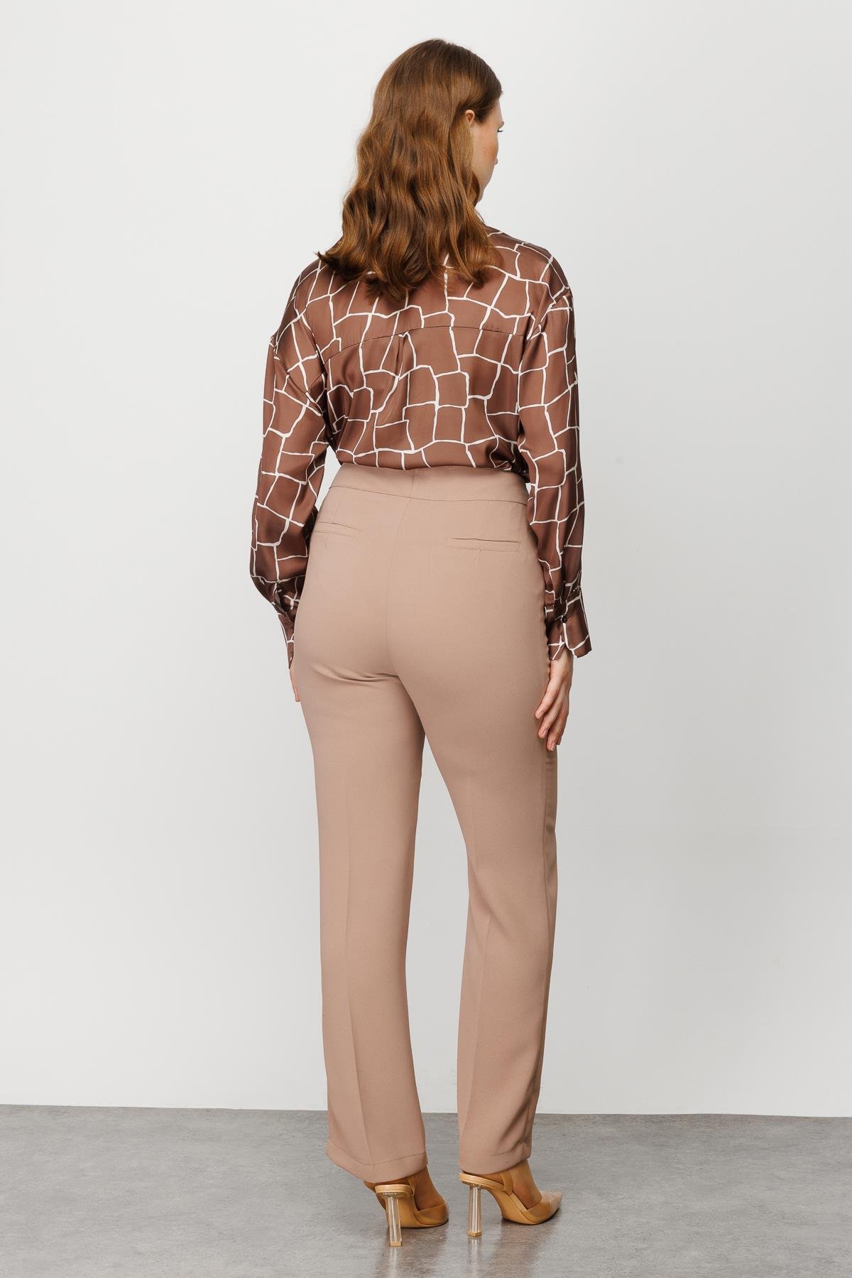 Modailgi  Boru Paça Takım Pantolon Camel