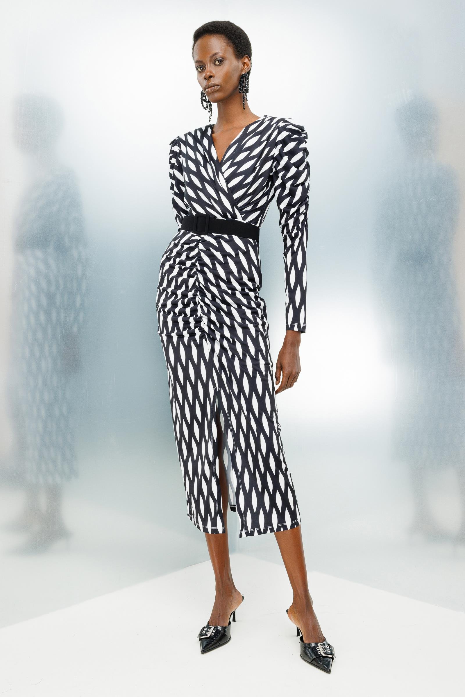 Modailgi  Büzgü Detaylı Jarse Elbise Siyah