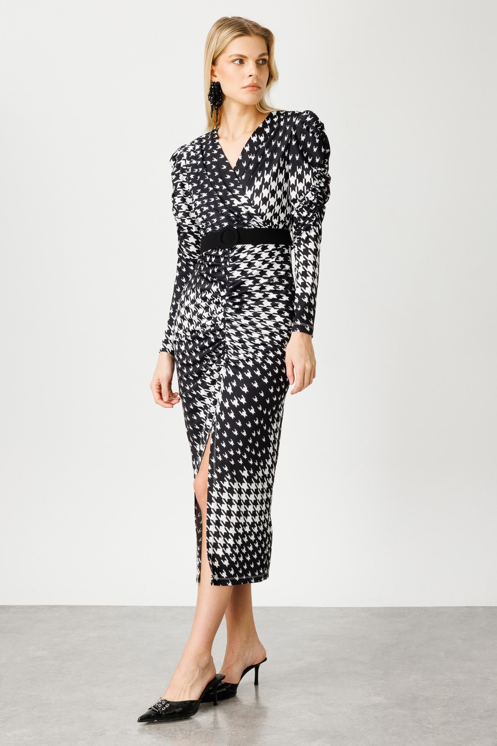 Modailgi  Büzgü Detaylı Jarse Elbise Siyah