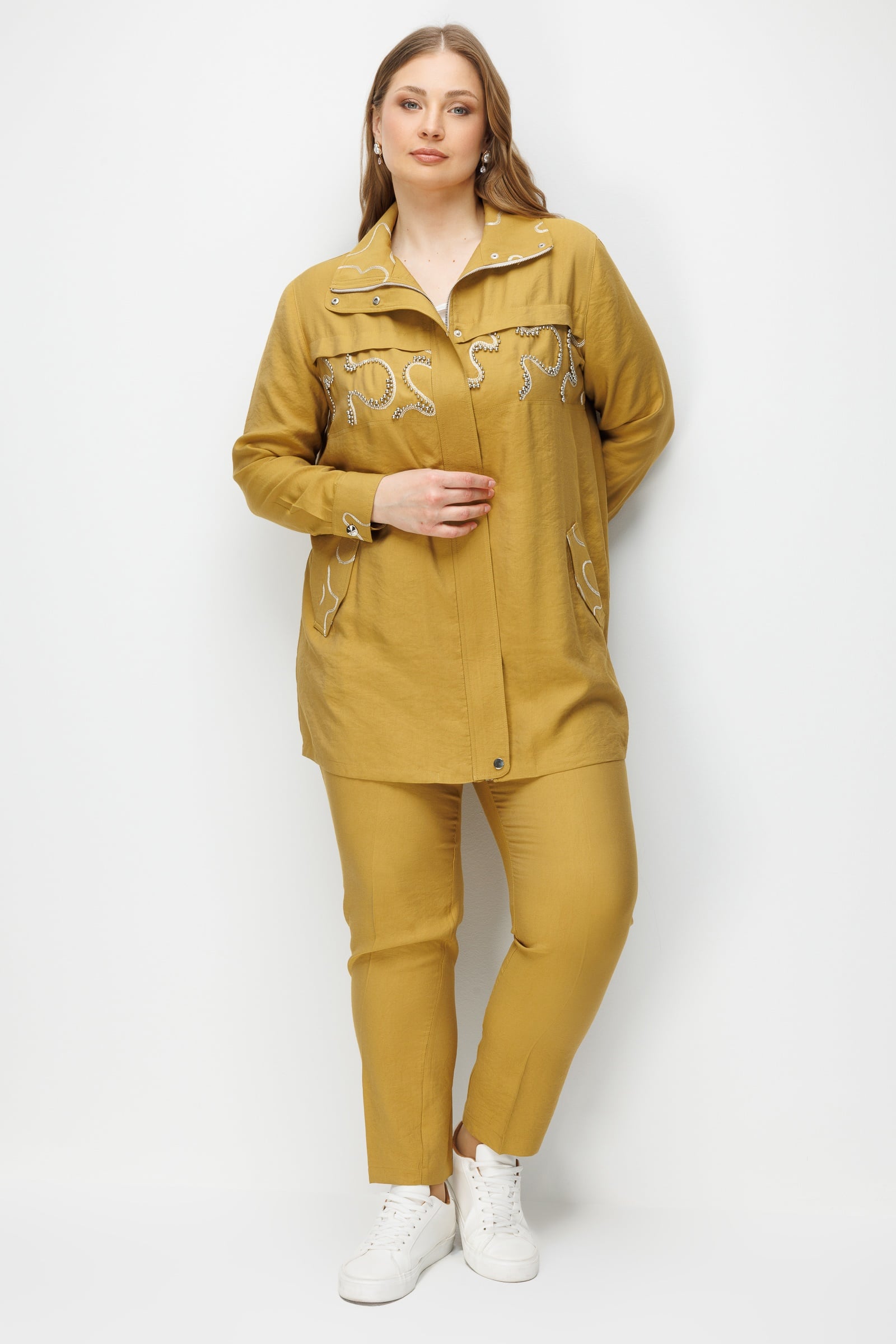 Modailgi  Fermuarlı Nakışlı Tunik Asit