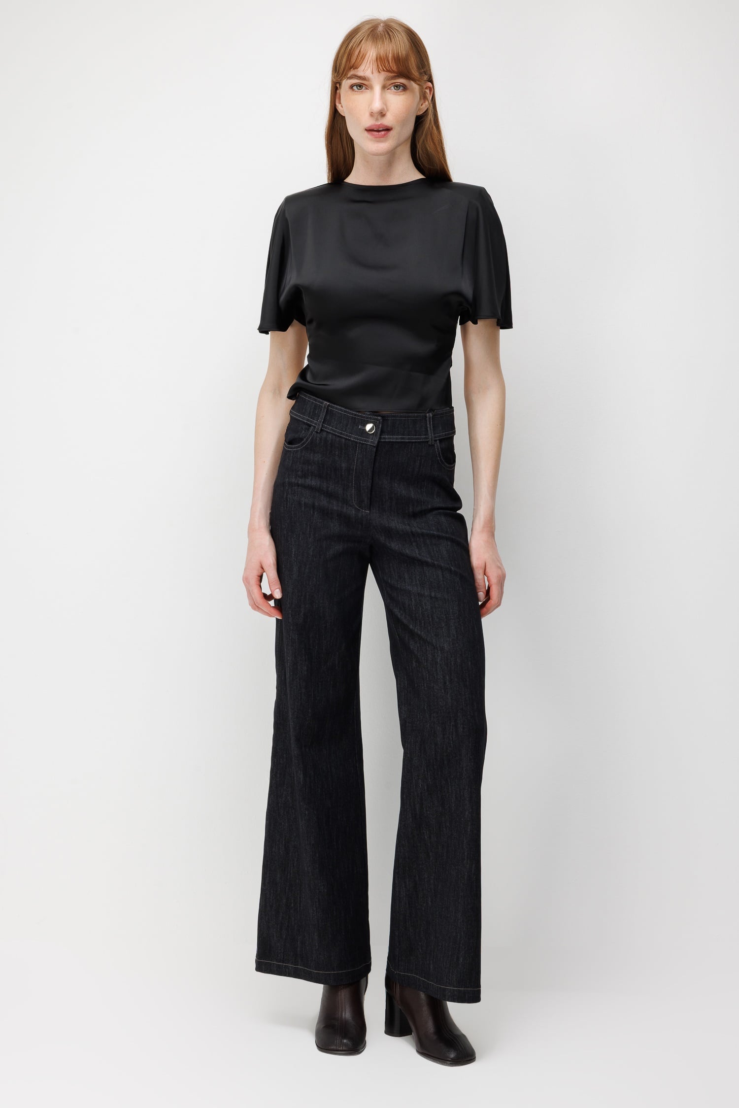 Modailgi  Geniş Paça Denim Pantolon - 70120 Siyah