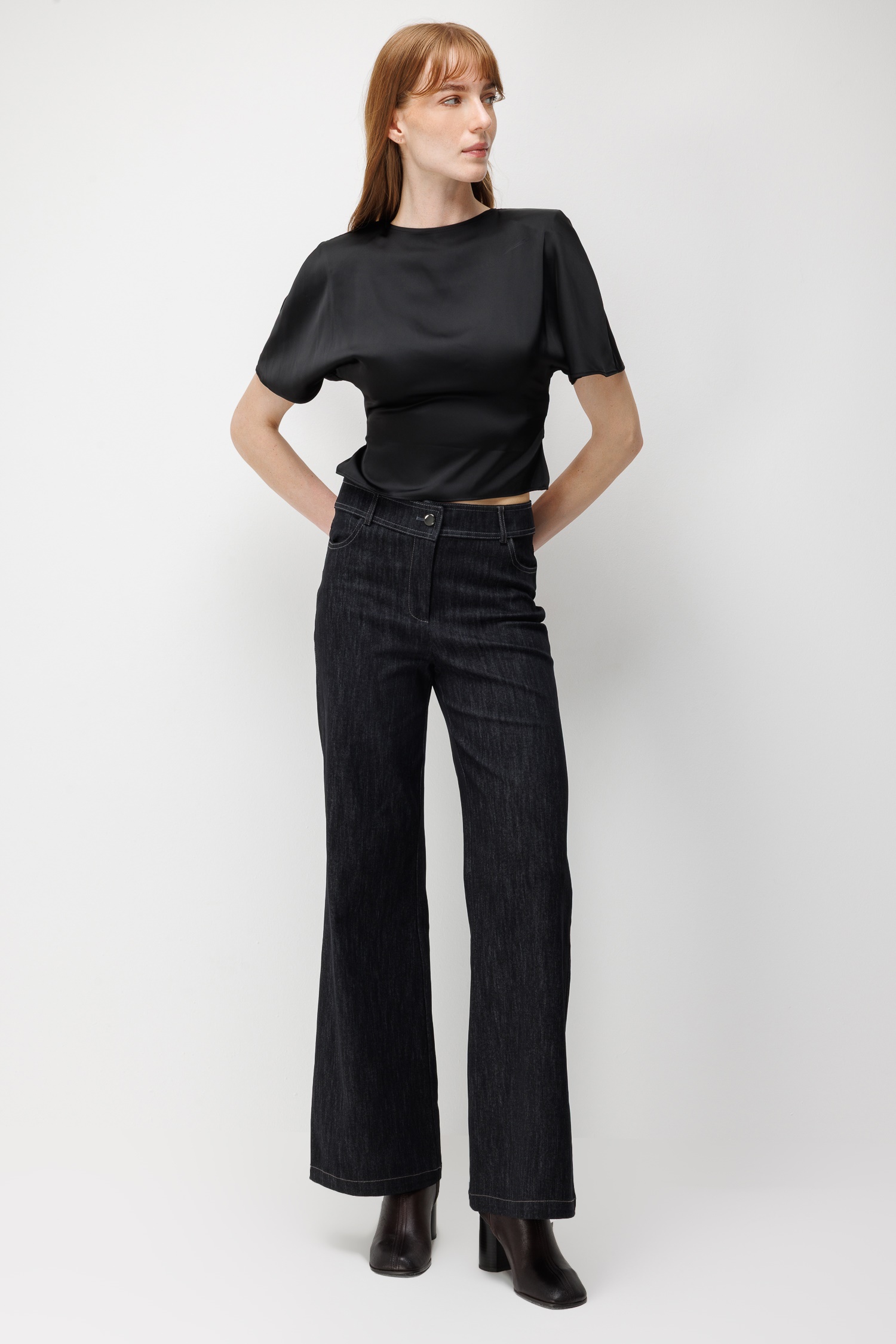 Modailgi  Geniş Paça Denim Pantolon - 70120 Siyah