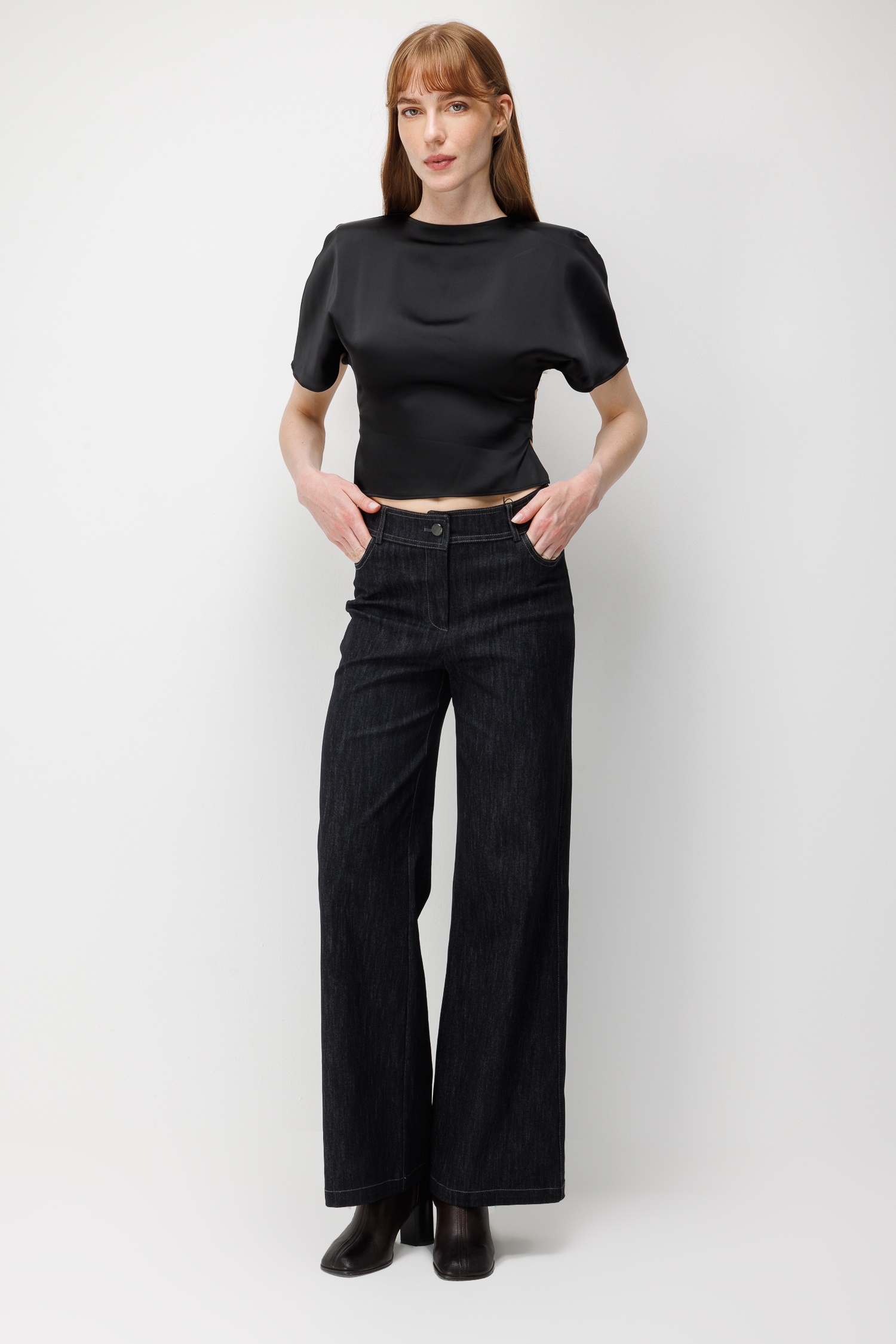 Modailgi  Geniş Paça Denim Pantolon - 70120 Siyah