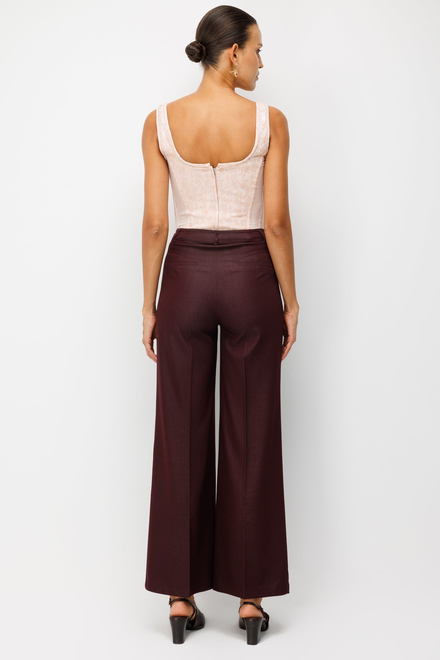 Modailgi  Geniş Paça Pantolon - 10161 Bordo