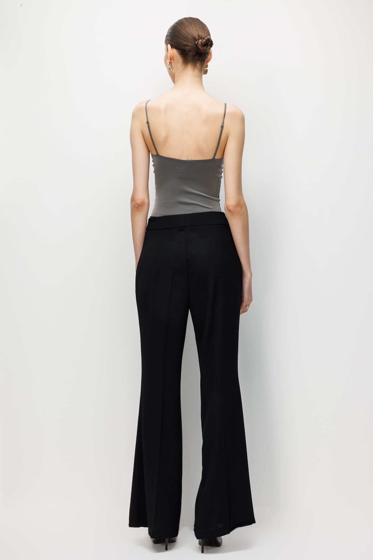 Modailgi  İspanyol Paça Dokuma Pantolon - 75005 Siyah