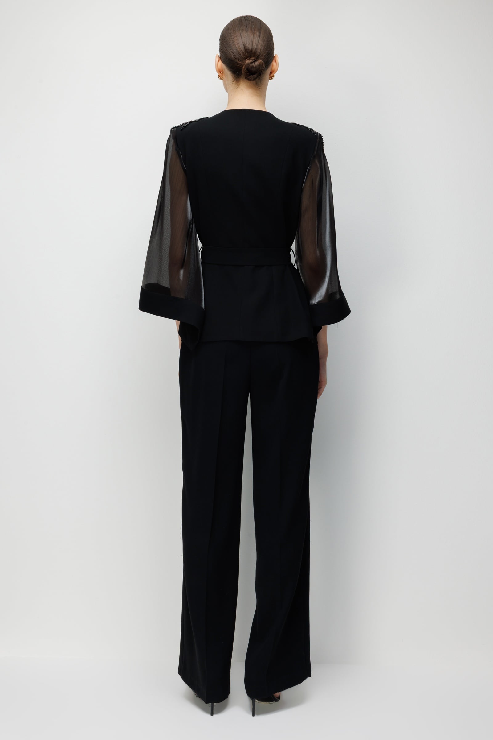 Modailgi  İspanyol Paça Dokuma Pantolon - 75019 Siyah