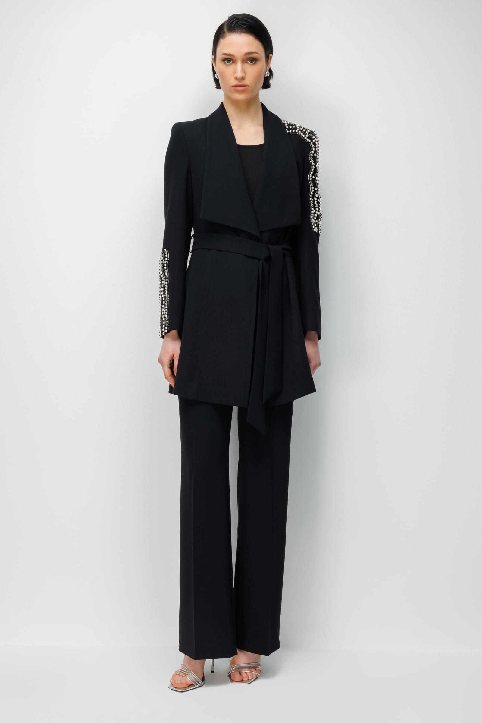 Modailgi  İspanyol Paça Krep Kumaş Pantolon - 75038 Siyah