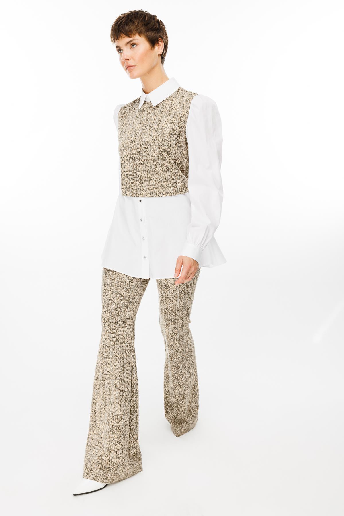 Modailgi  İspanyol Paça Örme Pantolon - 1573,7967 Haki