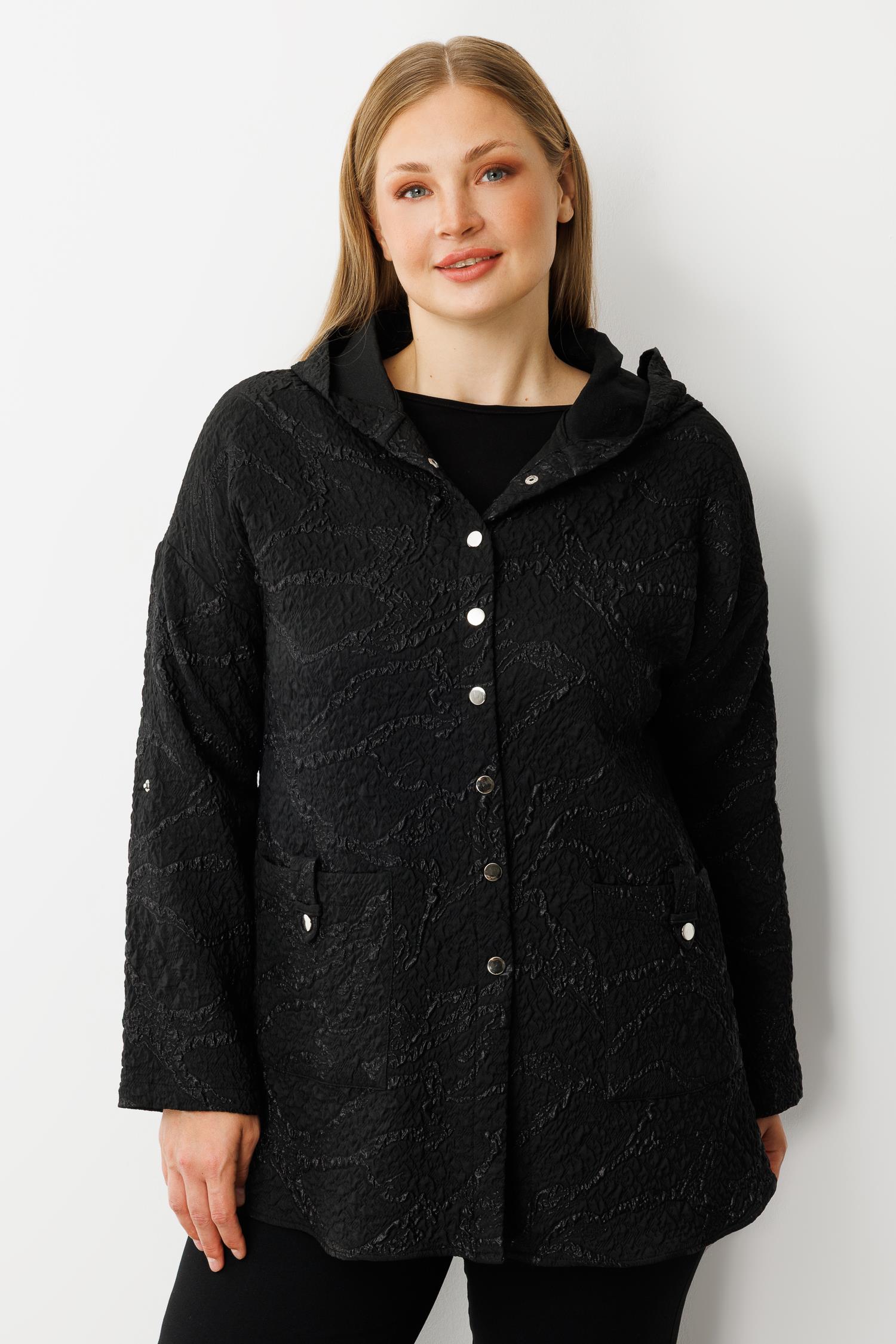 Modailgi  Kapüşonlu Jakar Tunik Siyah