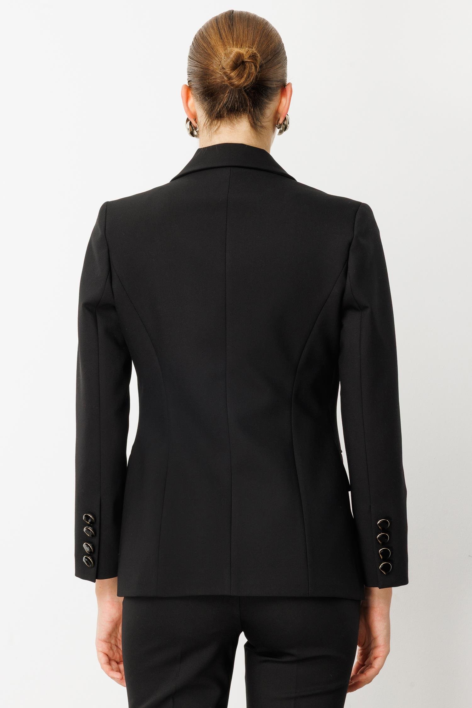 Modailgi  Kırlangıç Yaka Kruvaze Ceket - 40008 Siyah