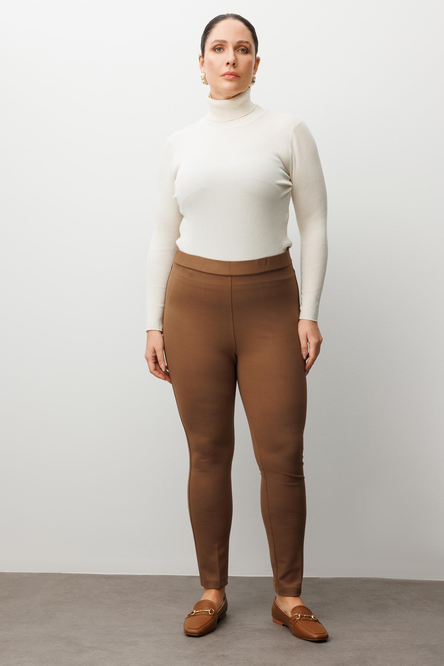 Modailgi  Klasik Tayt Pantolon Camel