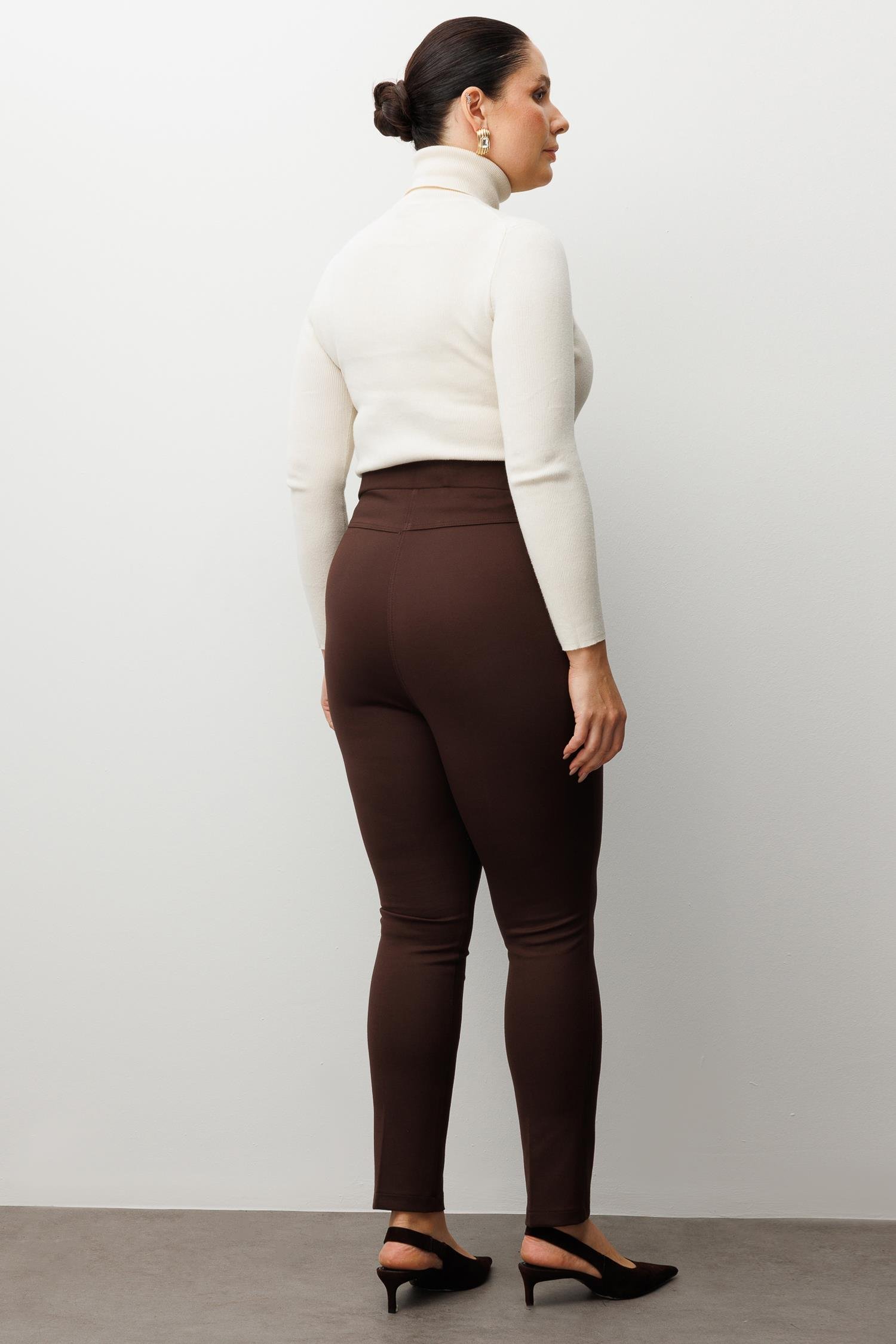 Modailgi  Klasik Tayt Pantolon Kahve