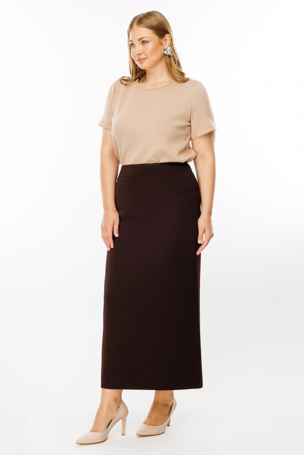 Modailgi  Klasik Uzun Kalem Etek - 5063 Kahve