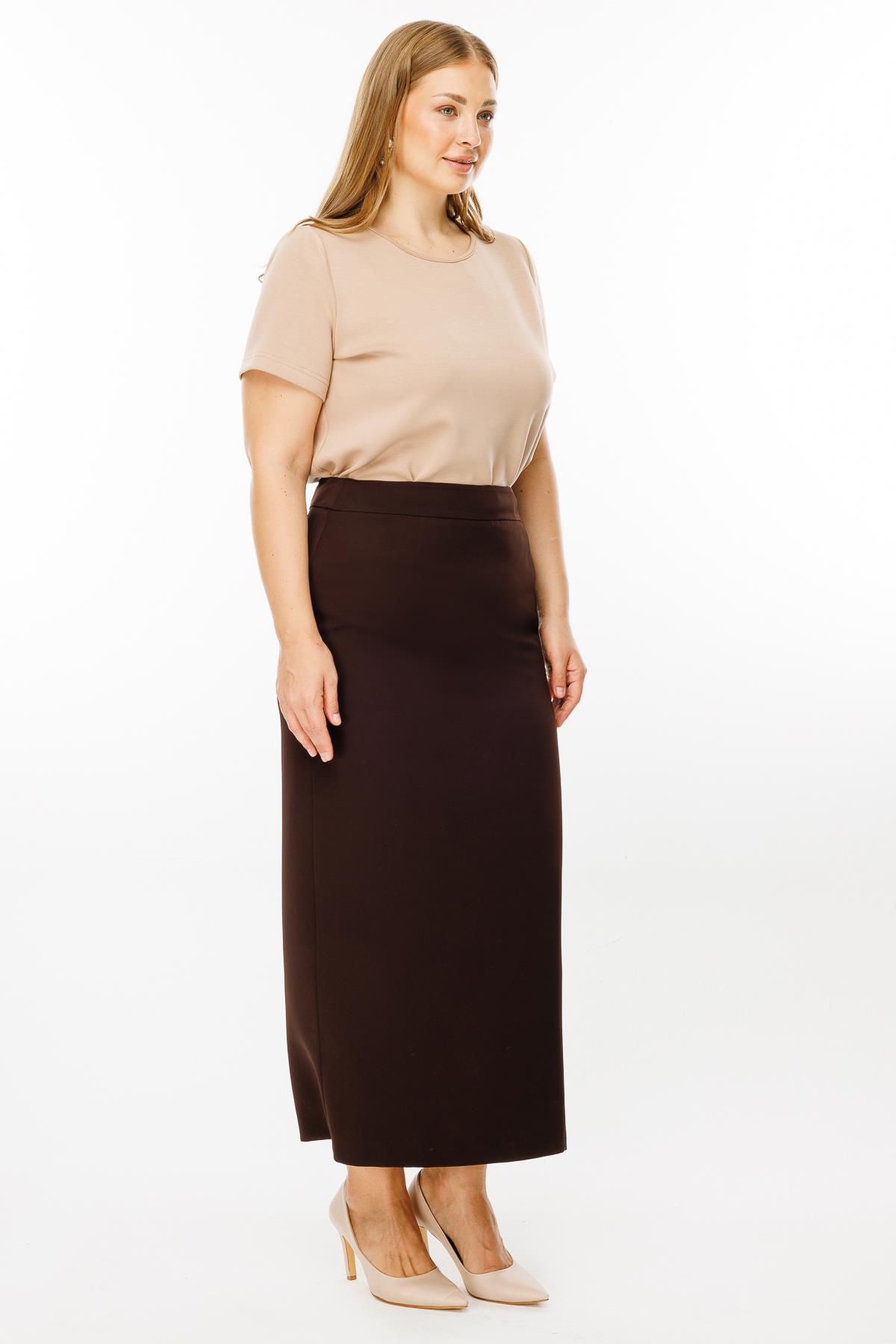Modailgi  Klasik Uzun Kalem Etek - 5063 Kahve