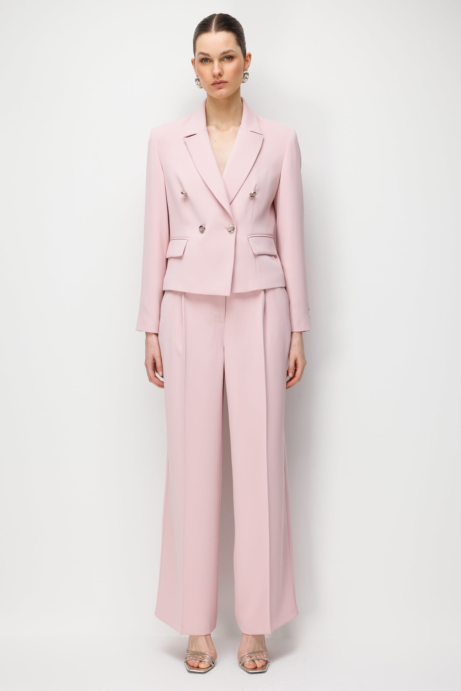 Modailgi  Mono Yaka Kruvaze Ceket - 40050 Pembe